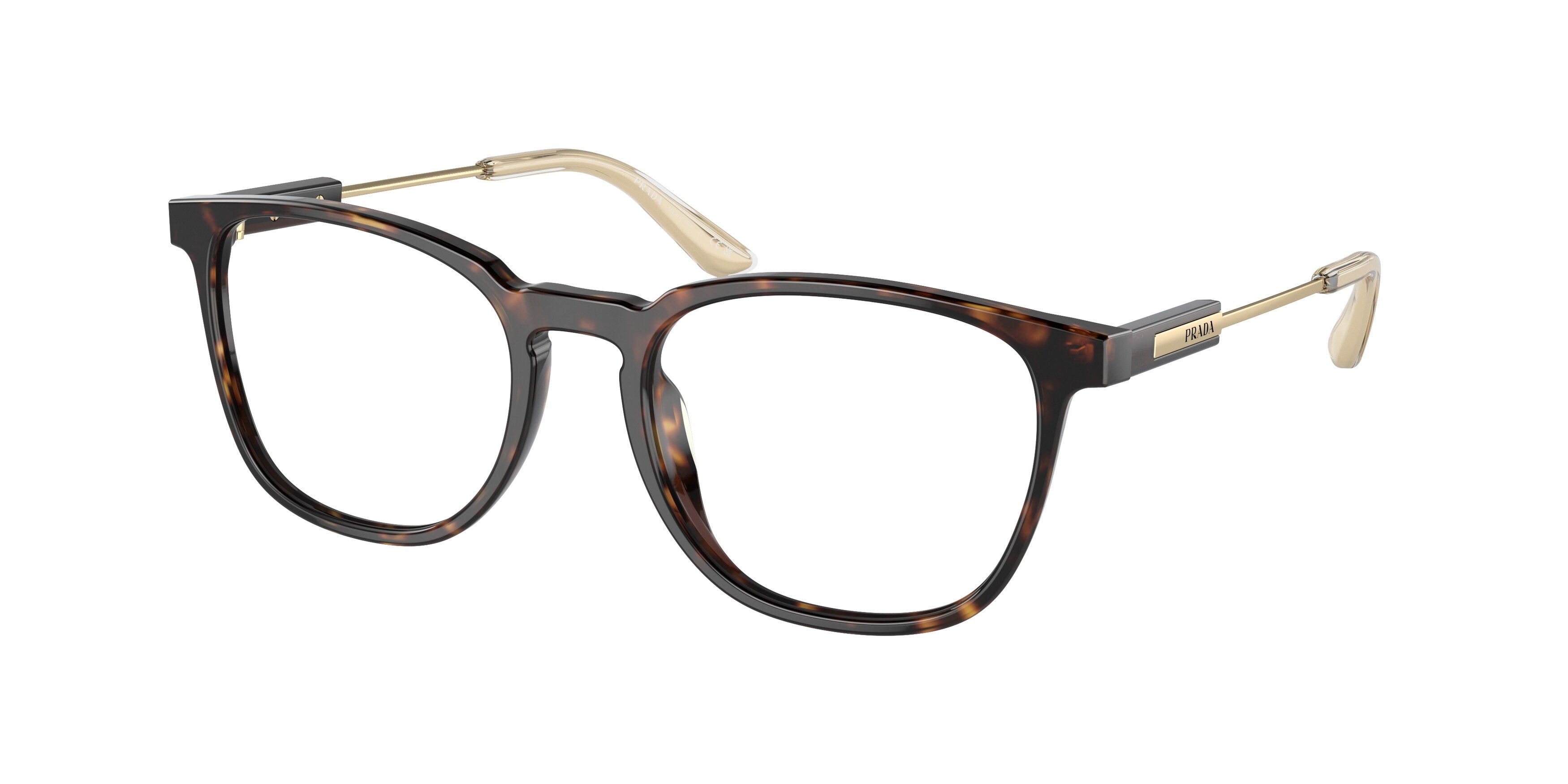 Prada PR19ZVF Pillow Eyeglasses 2AU1O1-Havana 54-140-18 - Color Map Tortoise