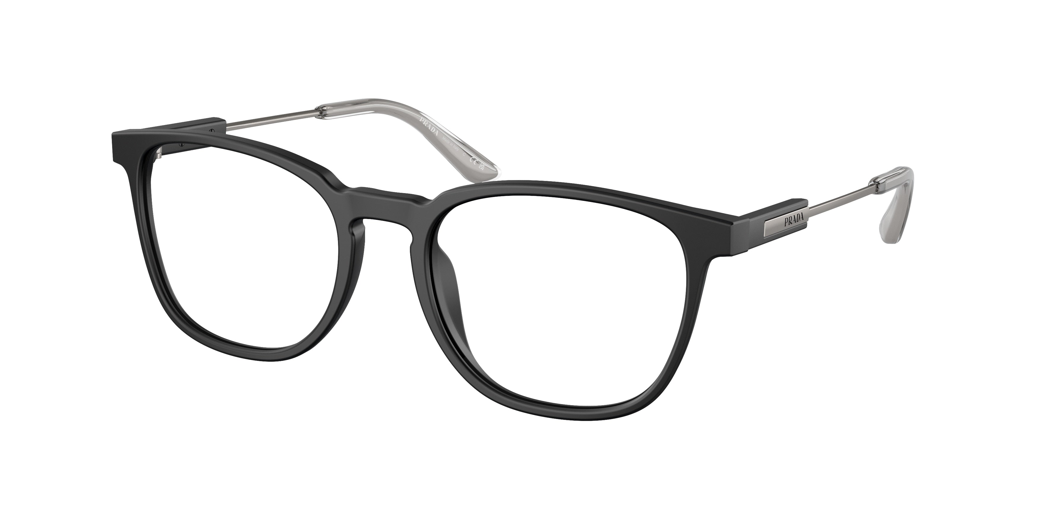 Prada PR19ZV Pillow Eyeglasses 1BO1O1-Matte Black 53-140-19 - Color Map Black