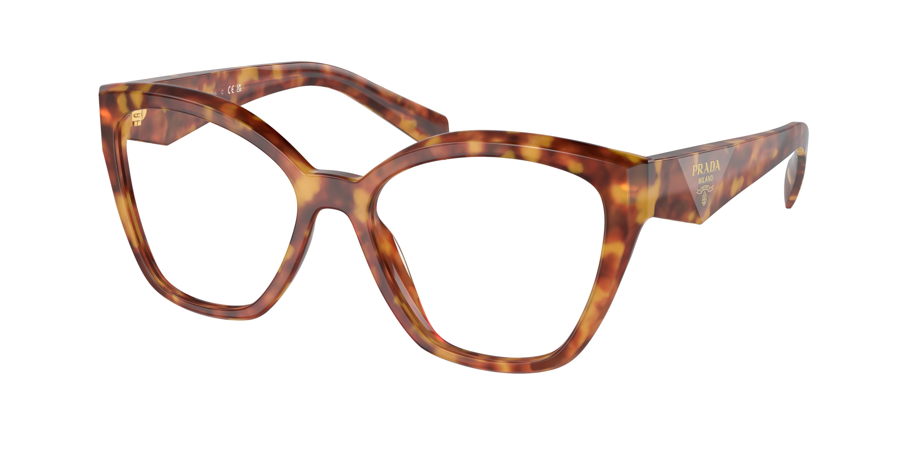 Prada PR20ZV Irregular Eyeglasses 10L1O1-Brown/Havana 54-145-17 - Color Map Brown