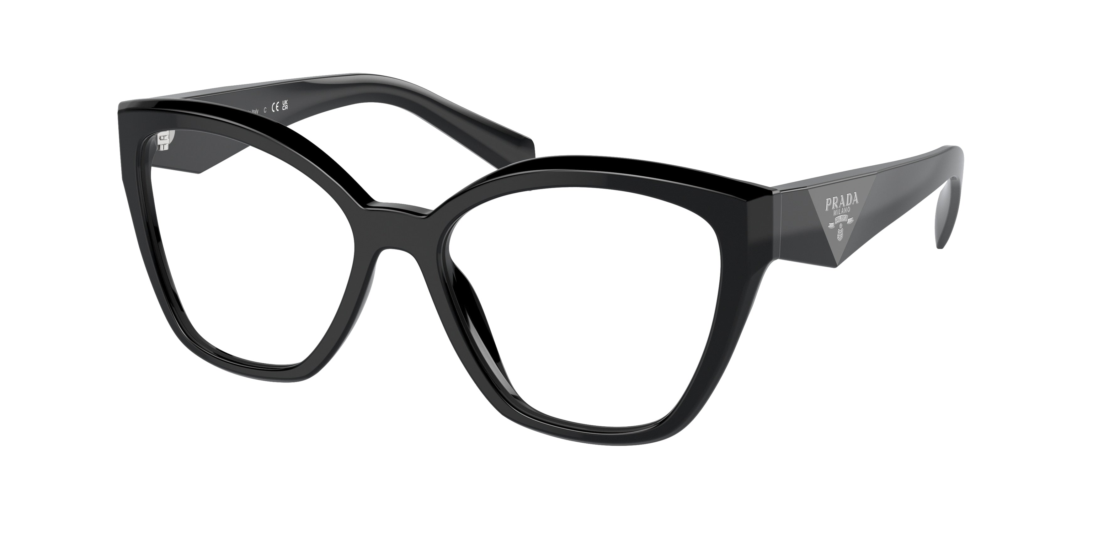 Prada PR20ZV Irregular Eyeglasses 16K1O1-Black 54-145-17 - Color Map Black