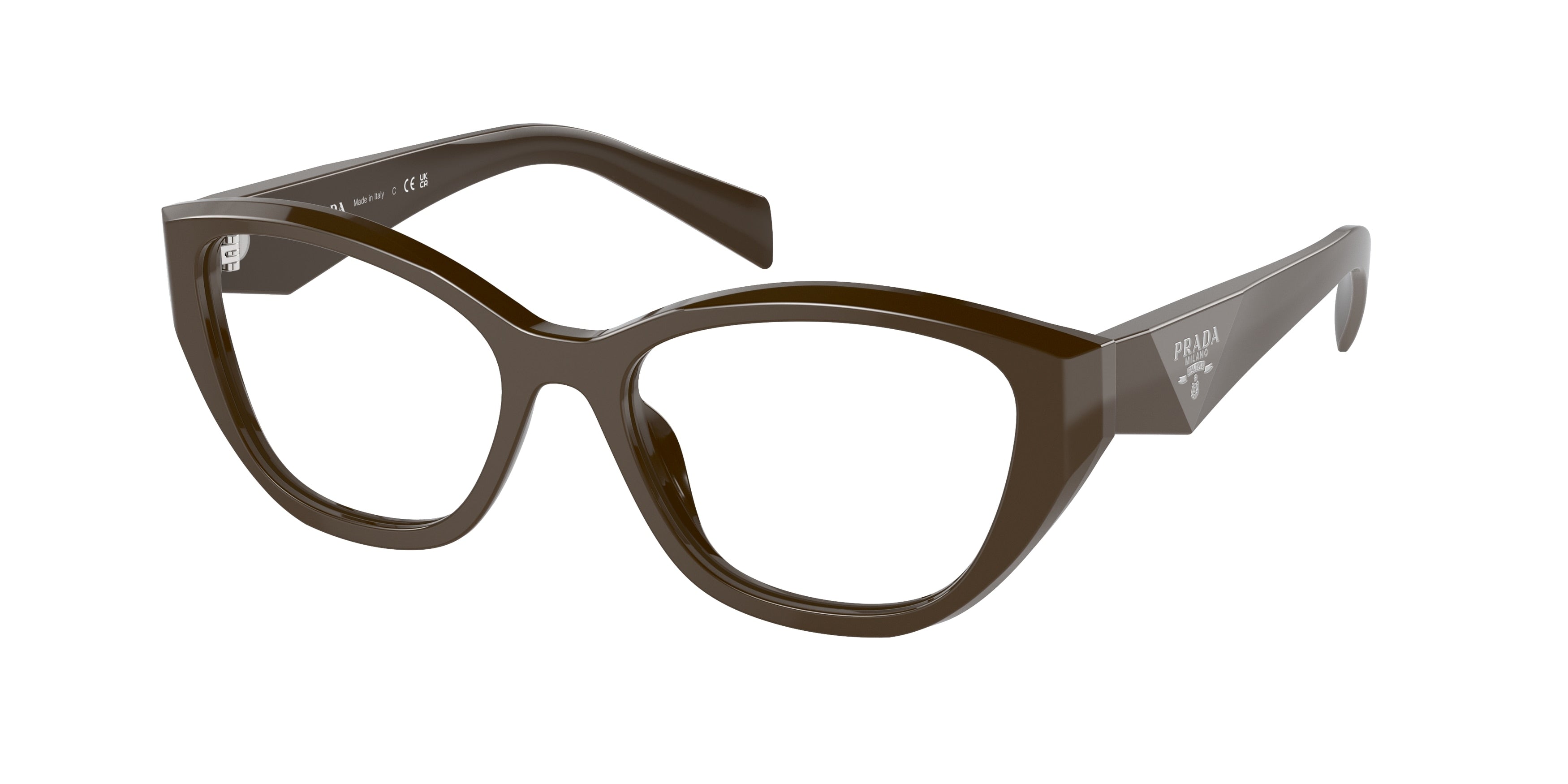 Prada PR21ZV Irregular Eyeglasses 15L1O1-Loden 53-145-17 - Color Map Brown