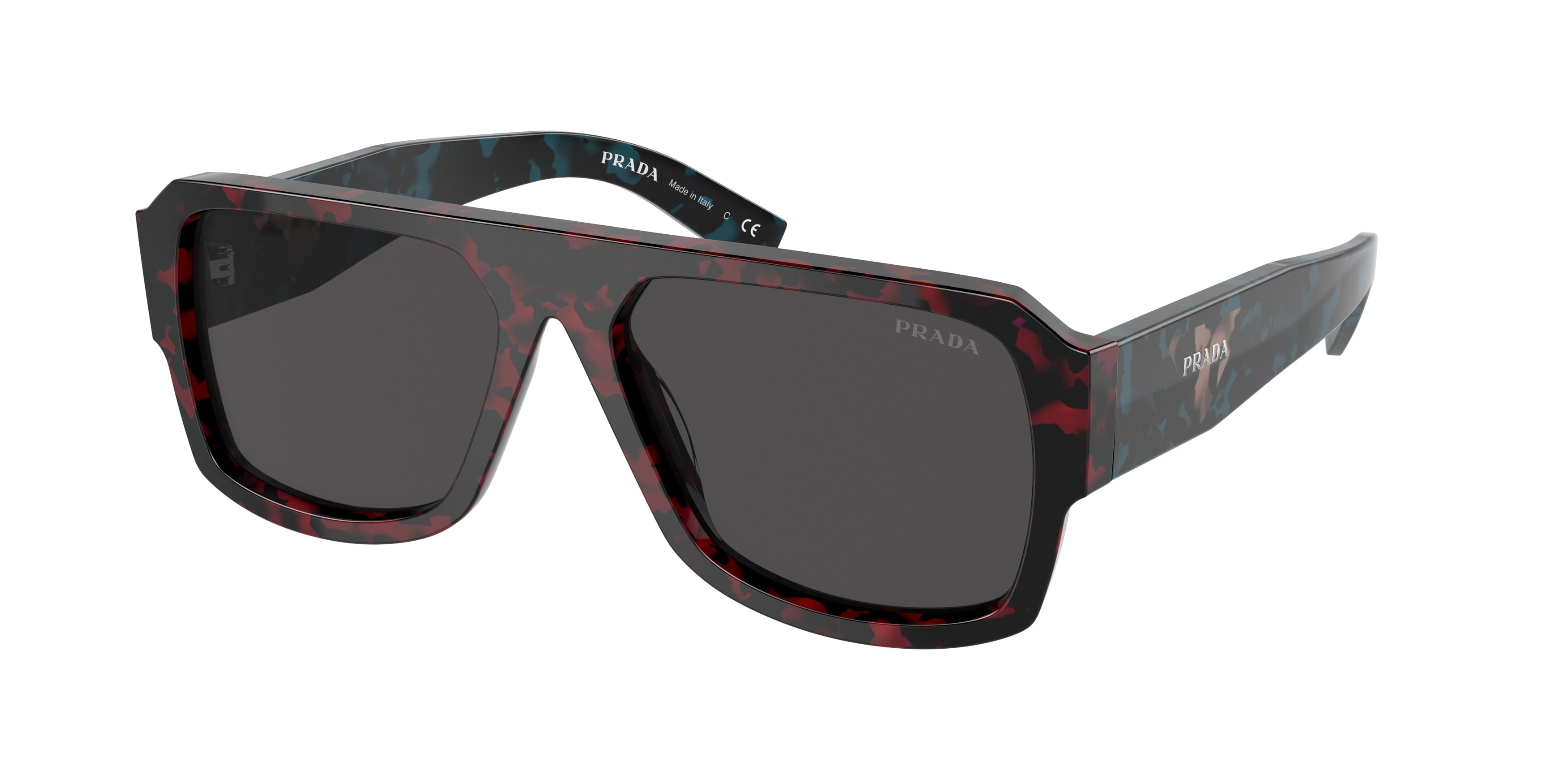 Prada PR22YS Pilot Sunglasses 09Z5S0-Havana Red 56-140-16 - Color Map Red