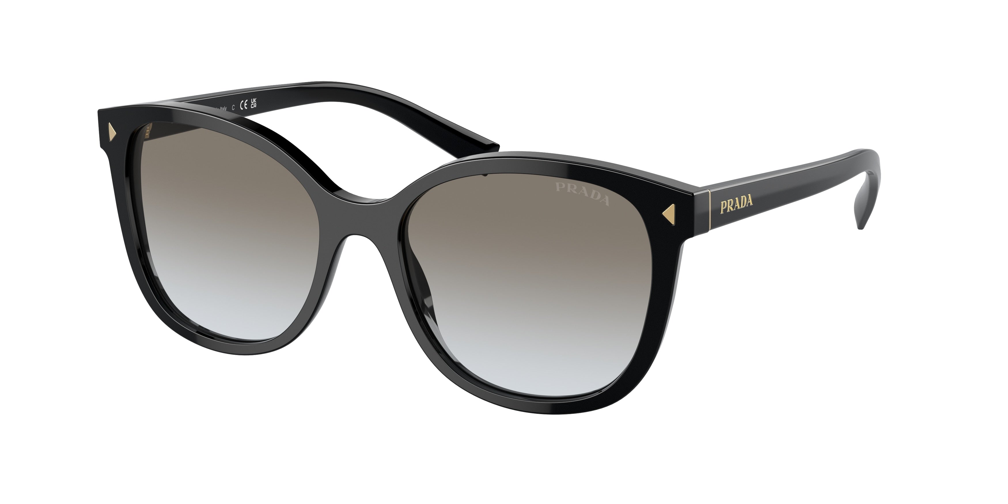 Prada PR22ZSF Square Sunglasses 1AB0A7-Black 55-145-16 - Color Map Black