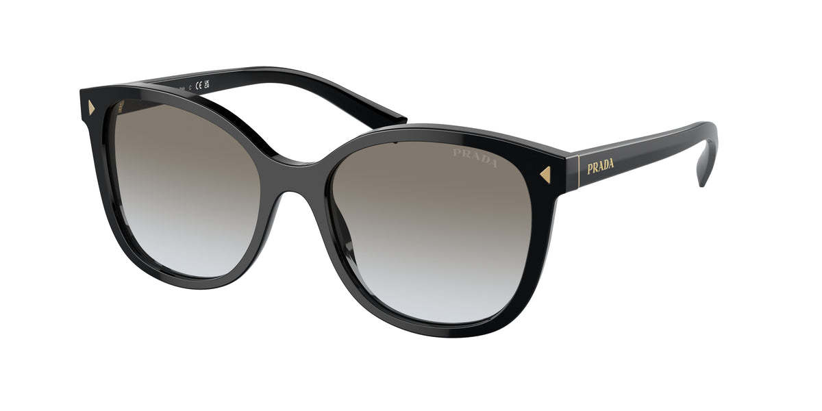 Prada PR22ZSF Square Sunglasses 1AB0A7-Black 55-145-16 - Color Map Black