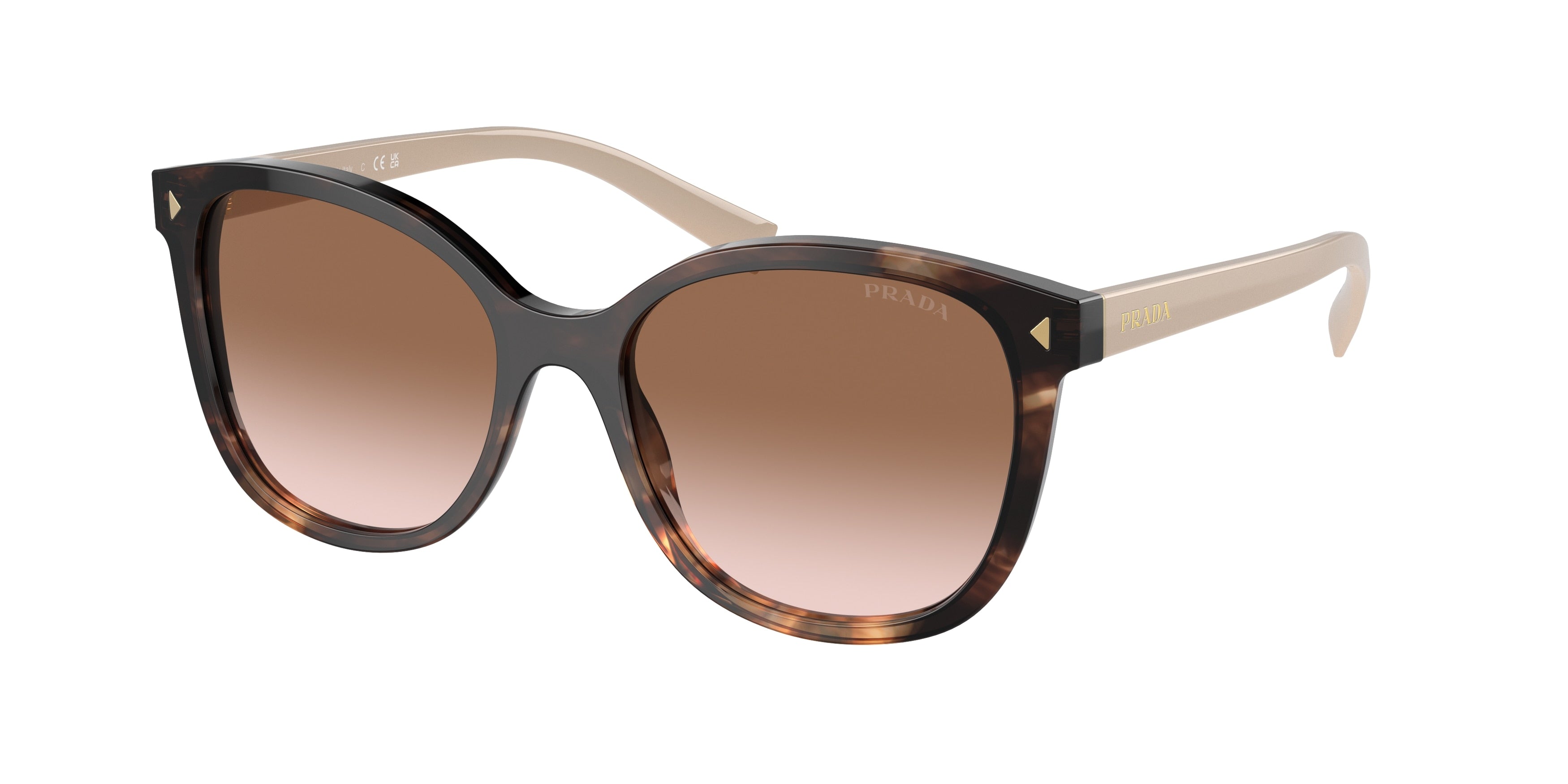 Prada PR22ZS Square Sunglasses  07R0A6-Caramel Tortoise 53-145-17 - Color Map Tortoise
