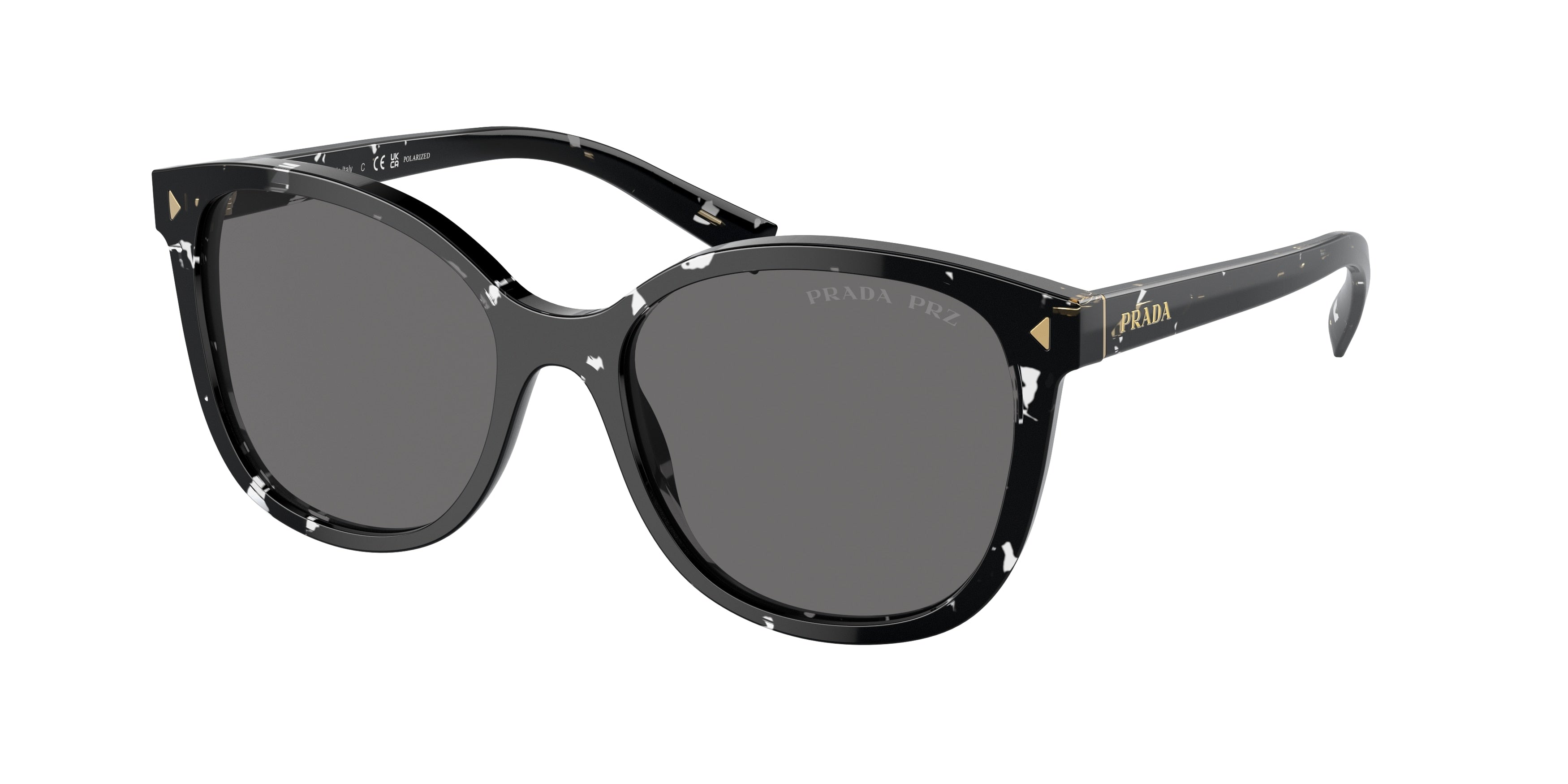 Prada PR22ZS Square Sunglasses 15S5Z1-Black Crystal Tortoise 53-145-17 - Color Map Black