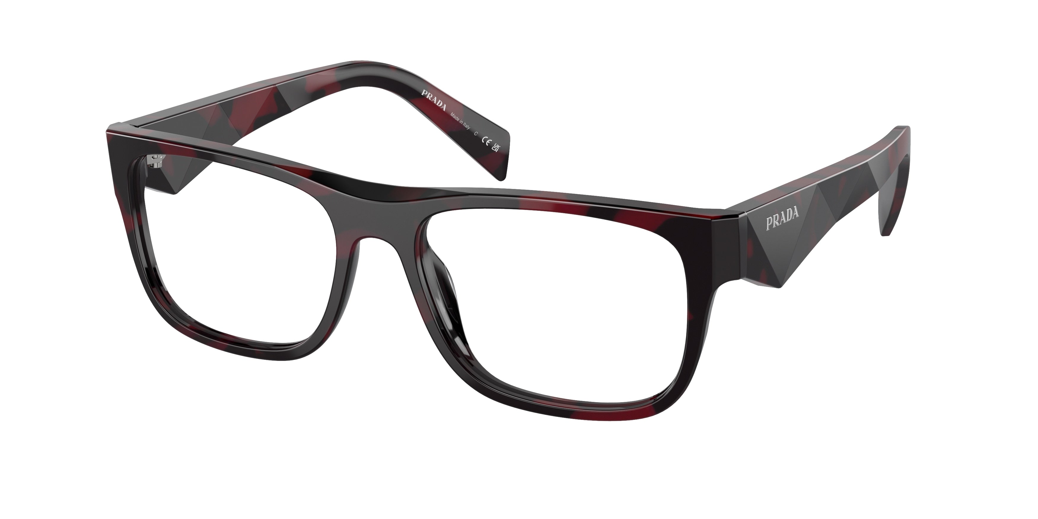 Prada PR22ZV Pillow Eyeglasses 16L1O1-Etruscan/Purple Tortoise 55-145-17 - Color Map Red