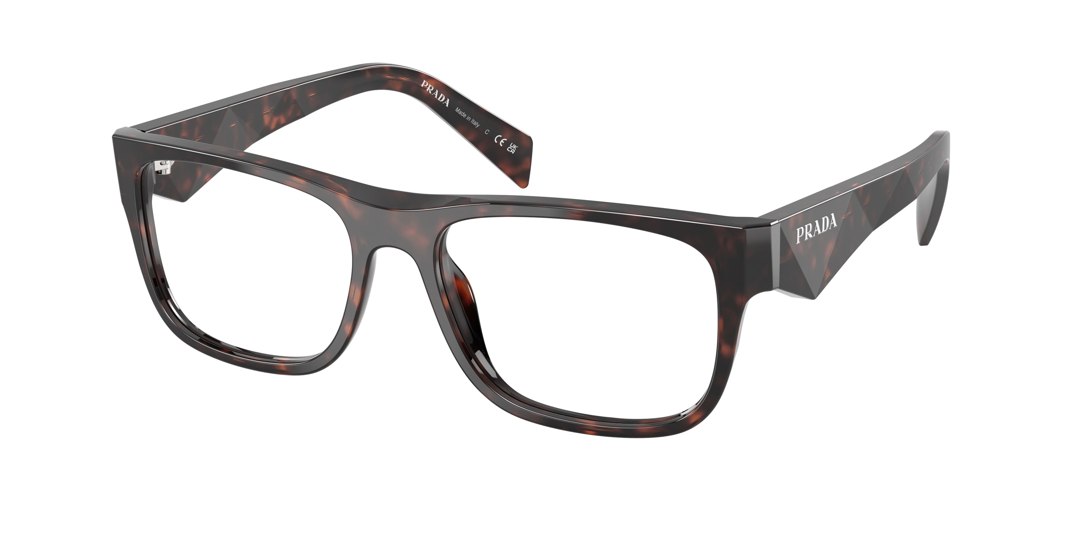 Prada PR22ZV Pillow Eyeglasses 17N1O1-Root Tortoise 55-145-17 - Color Map Tortoise