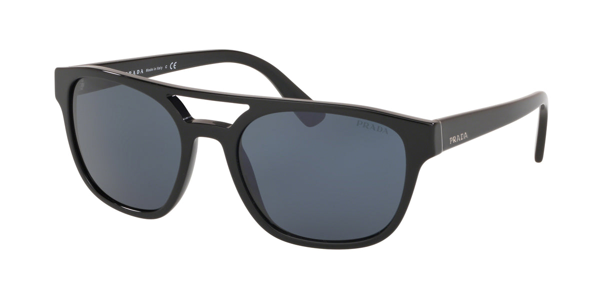 Prada HERITAGE PR23VS Square Sunglasses 1AB0A9-Black 56-145-19 - Color Map Black