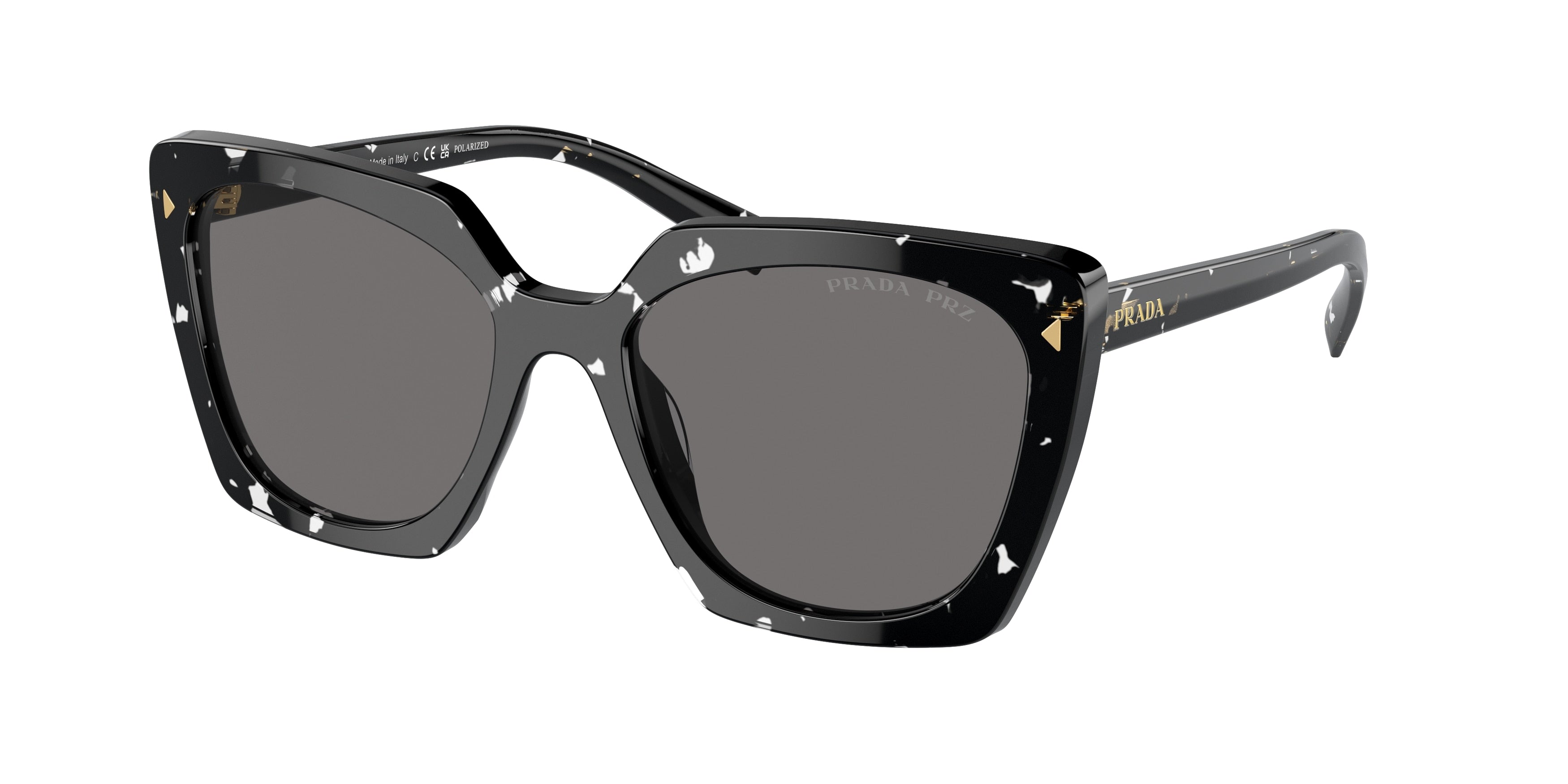 Prada PR23ZS Square Sunglasses 15S5Z1-Black Crystal Tortoise 54-145-18 - Color Map Black
