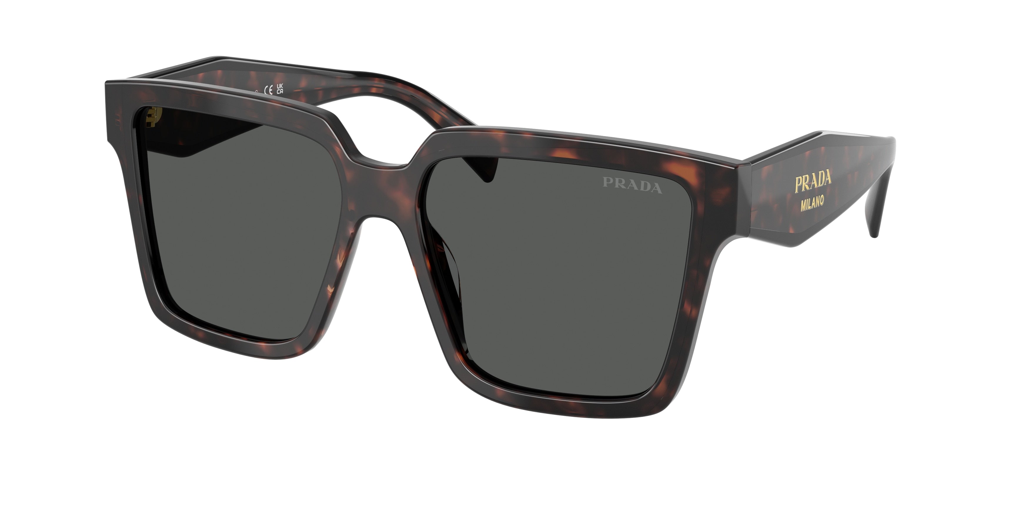 Prada PR24ZSF Square Sunglasses 17N40L-Root Tortoise 57-140-14 - Color Map Tortoise