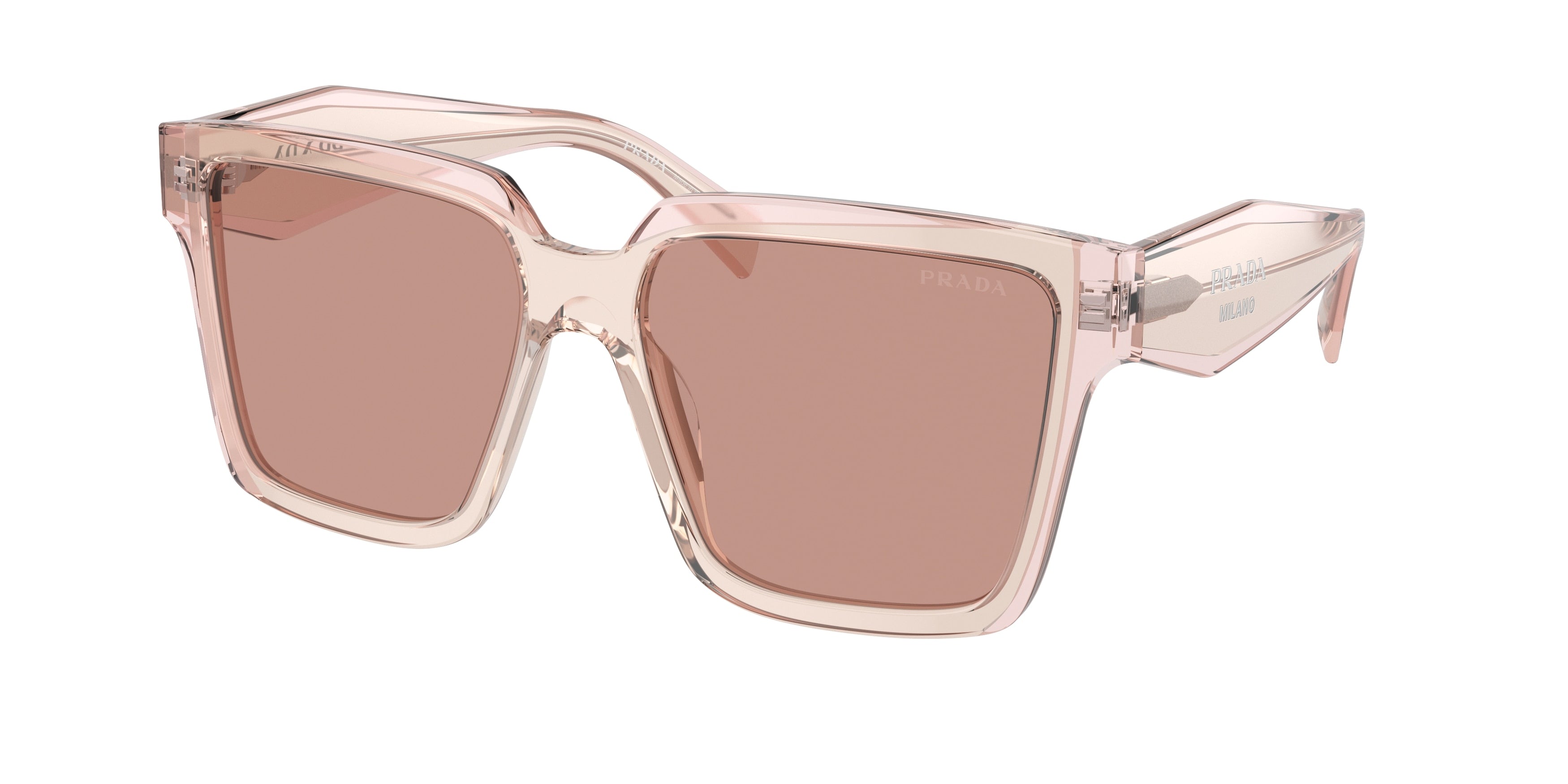 Prada PR24ZS Square Sunglasses 13I08M-Geranium/Petal Crystal 56-140-16 - Color Map Pink