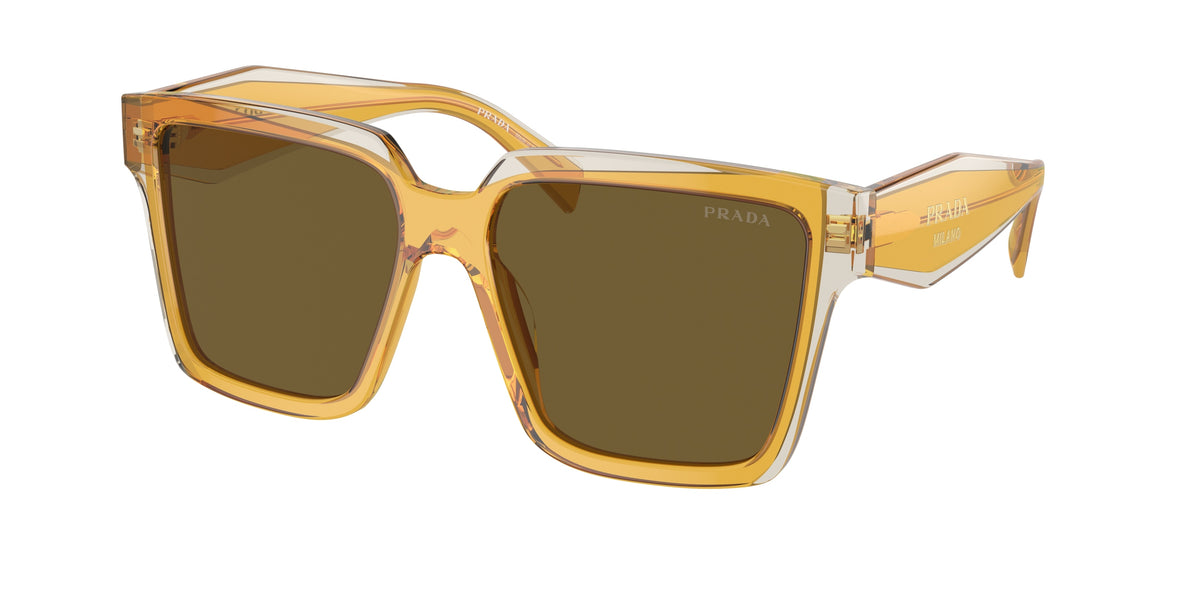 Prada PR24ZS Square Sunglasses for Women — Free Shipping - 56-140-16 / 14I01T-Ocher/Crystal Grey