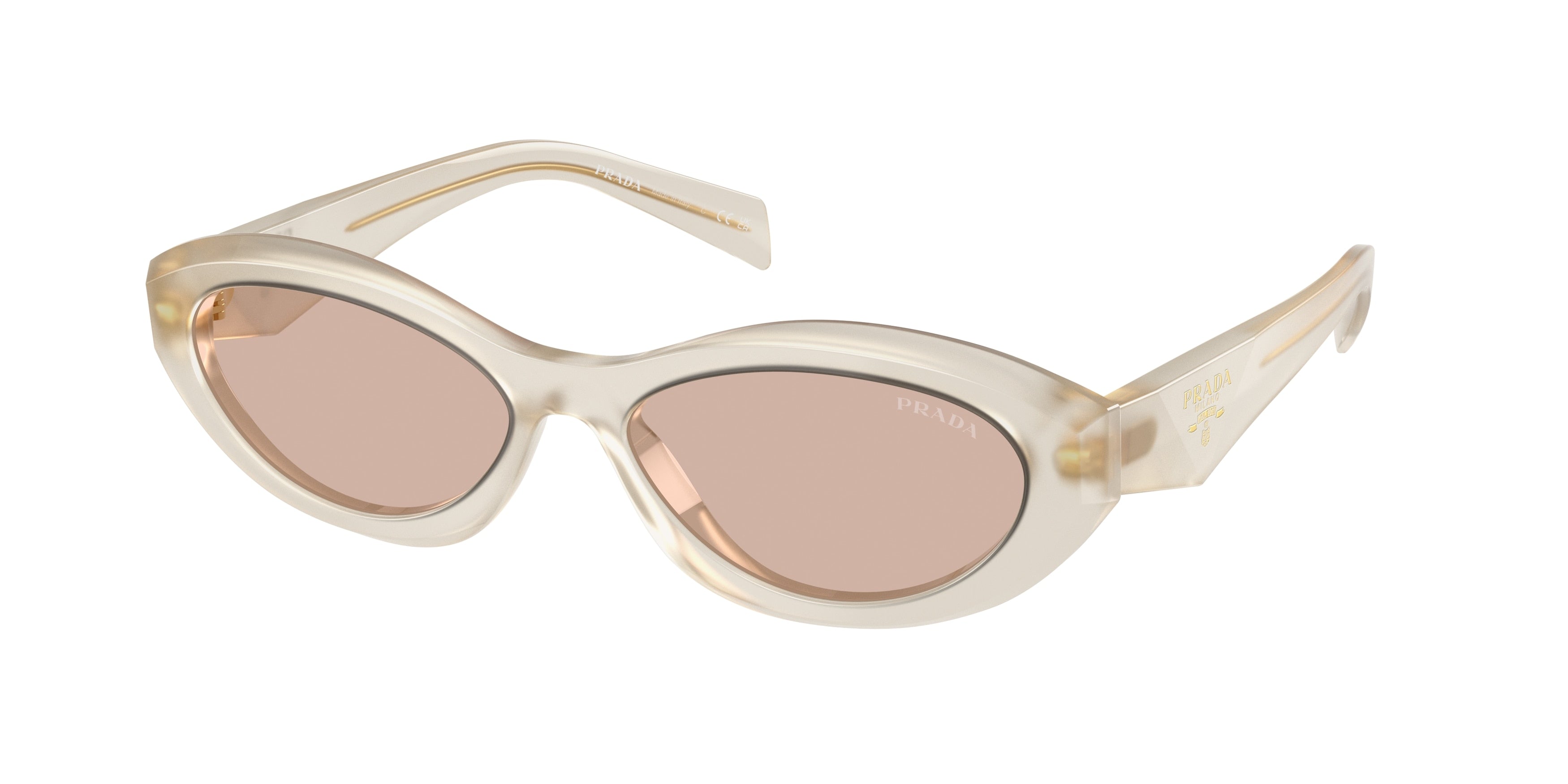 Prada PR26ZS Irregular Sunglasses 12V4I2-Opal Milk 55-145-16 - Color Map White