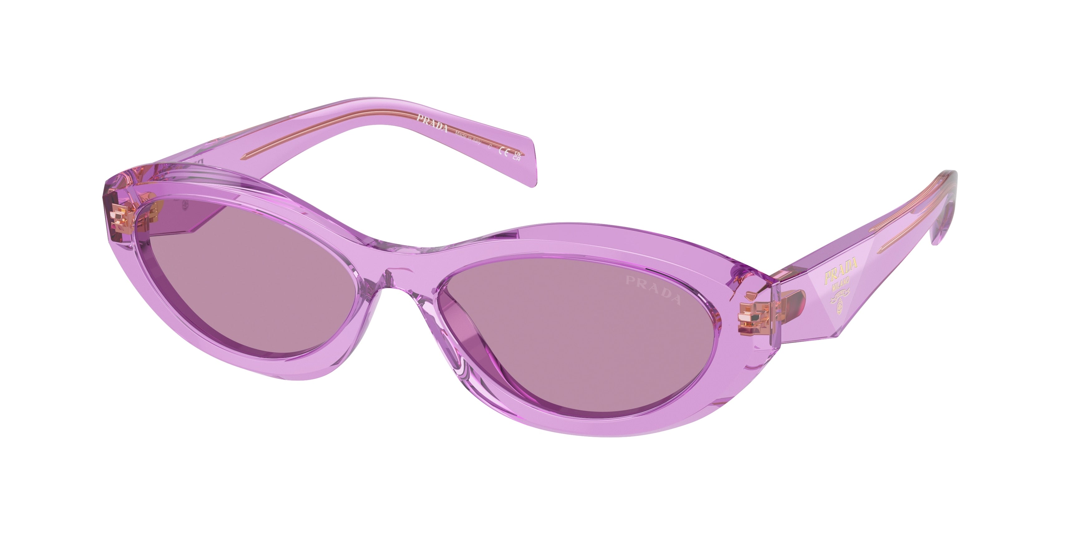 Prada PR26ZS Irregular Sunglasses 13R07Q-Transparent Amethyst 55-145-16 - Color Map Violet