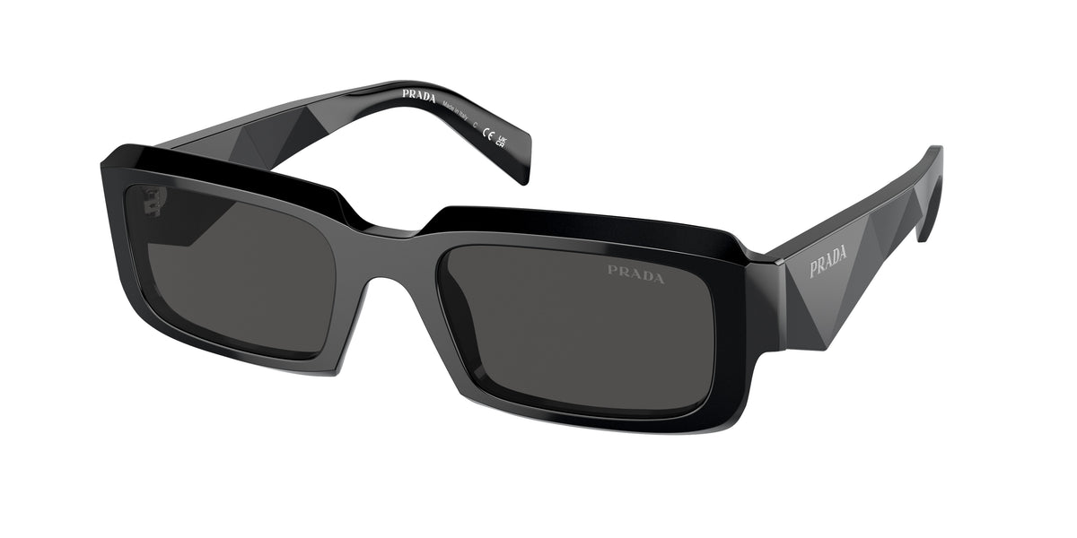 Prada PR27ZSF Irregular Sunglasses 16K08Z-Black 55-145-19 - Color Map Black