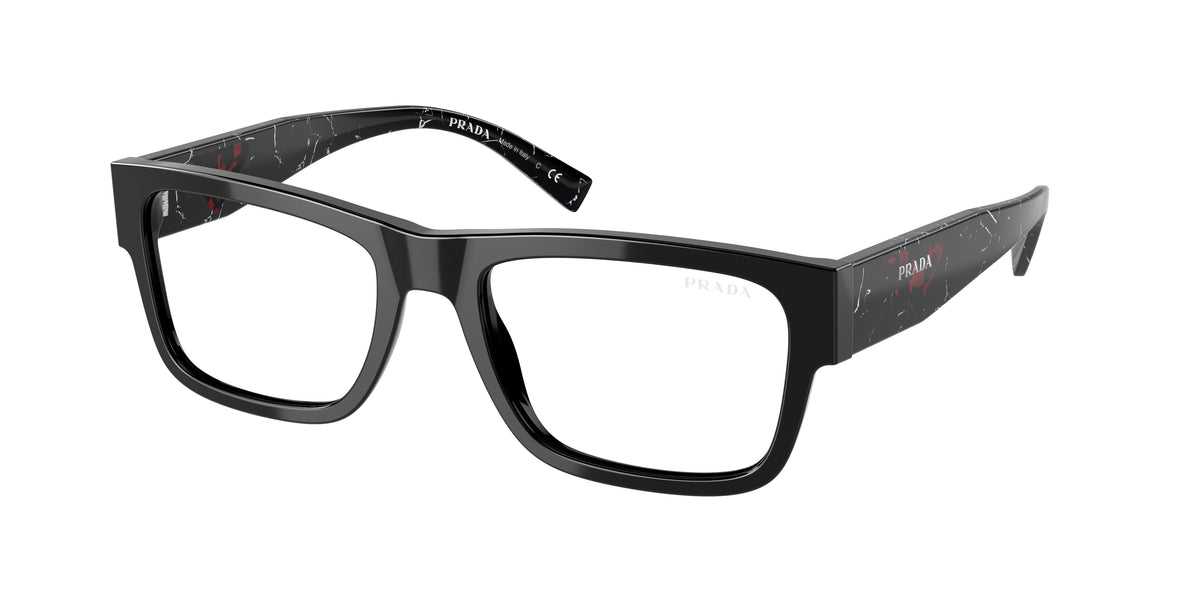 Prada PR28YS Rectangle Sunglasses for Men — Free Shipping - 54-145-19 / 1AB08N-Black