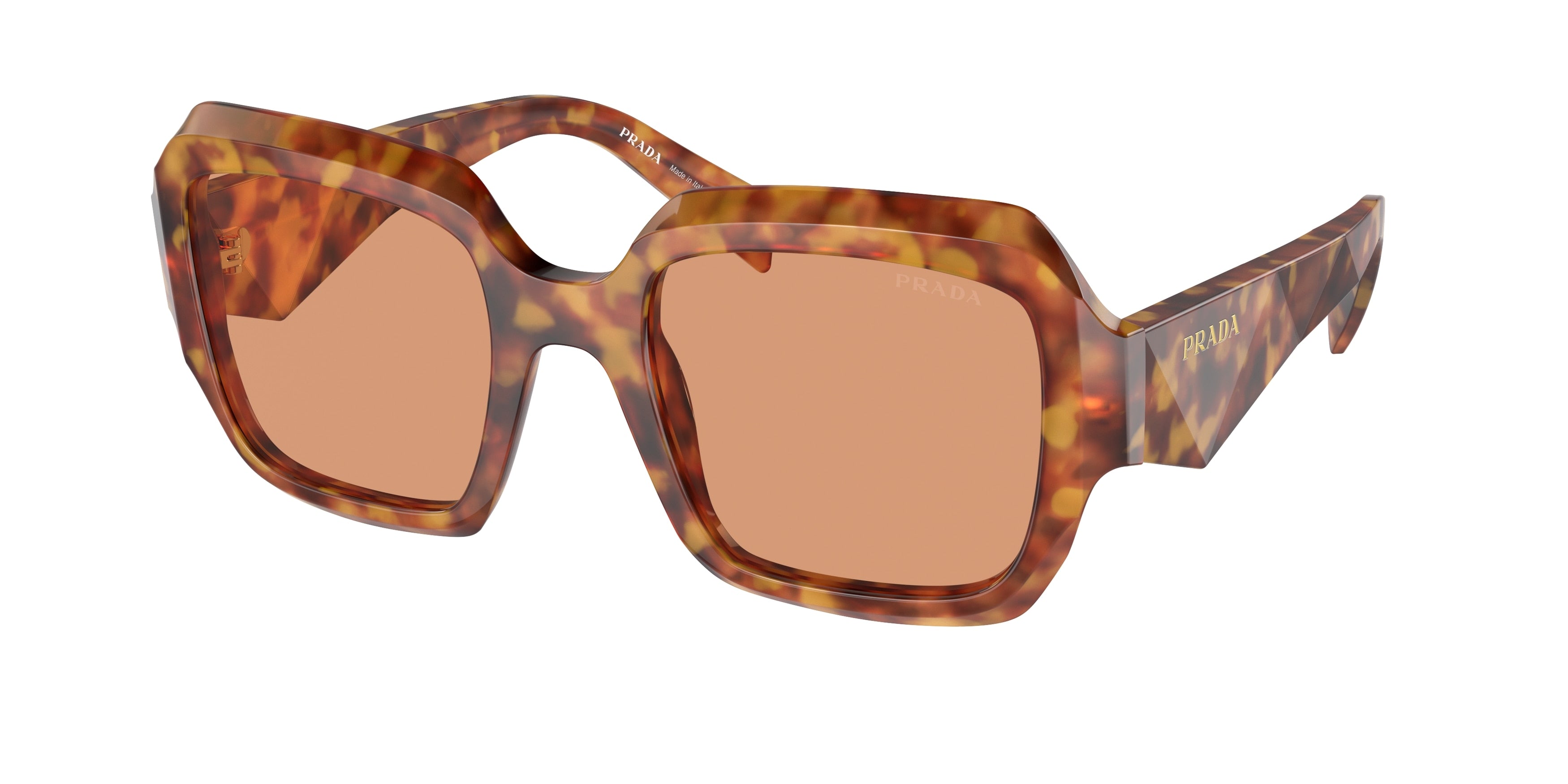 Prada PR28ZSF Pillow Sunglasses 10L07V-Orange/Light Tortoise 54-145-20 - Color Map Tortoise