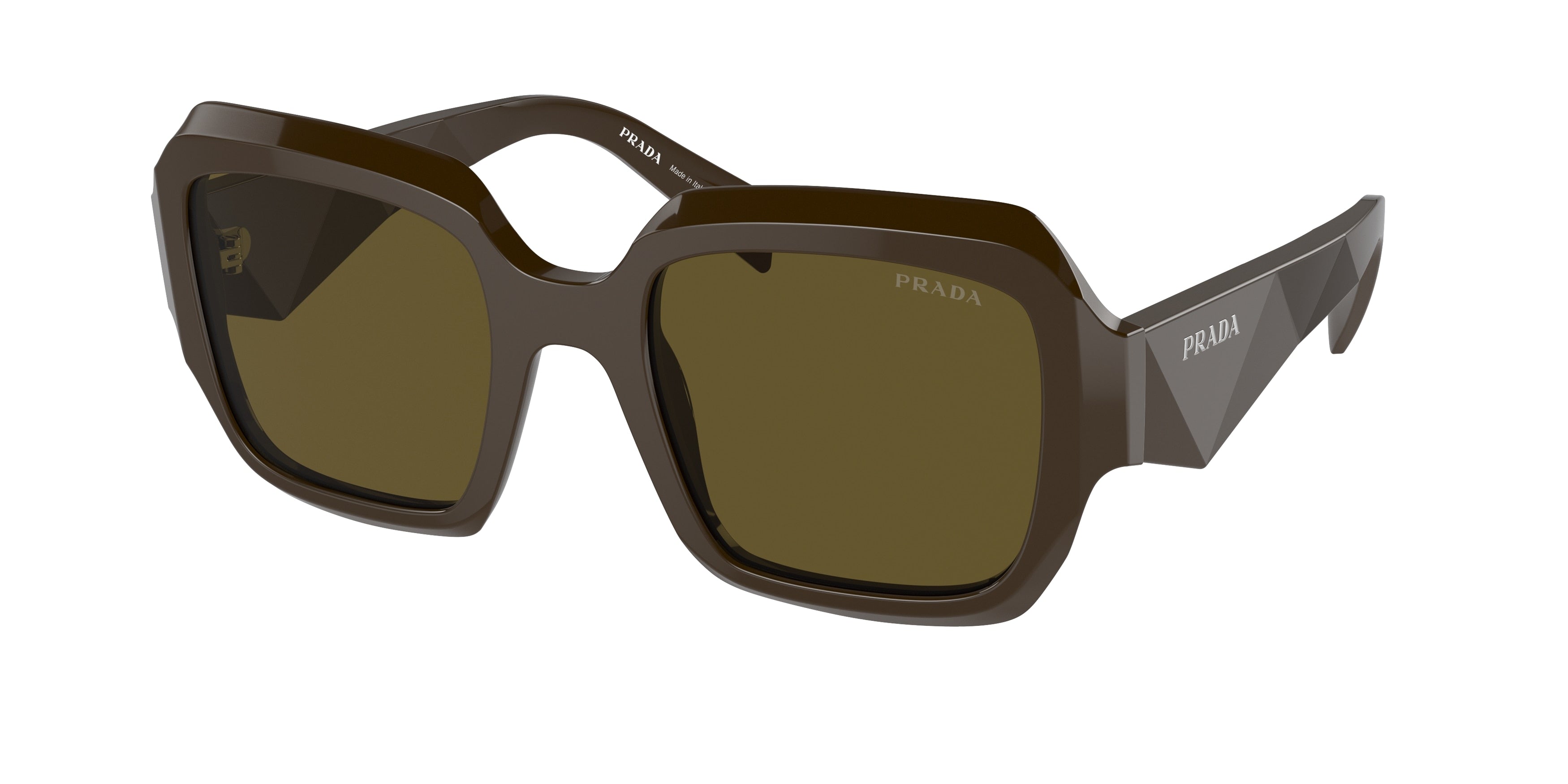 Prada PR28ZS Pillow Sunglasses 15L09Z-Loden 53-145-22 - Color Map Brown