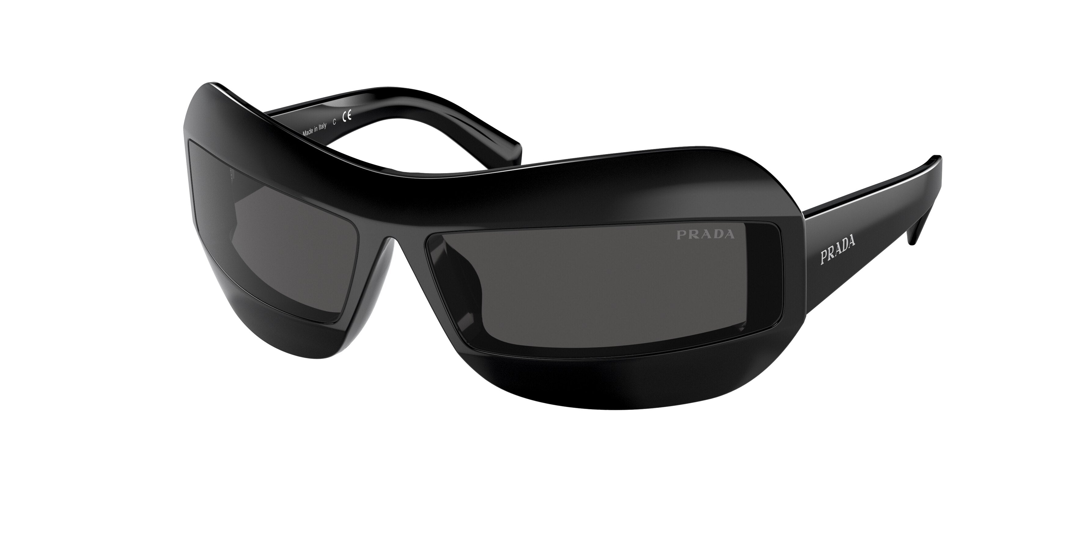 Prada PR30YS Irregular Sunglasses  1AB5S0-Black 68-120-13 - Color Map Black