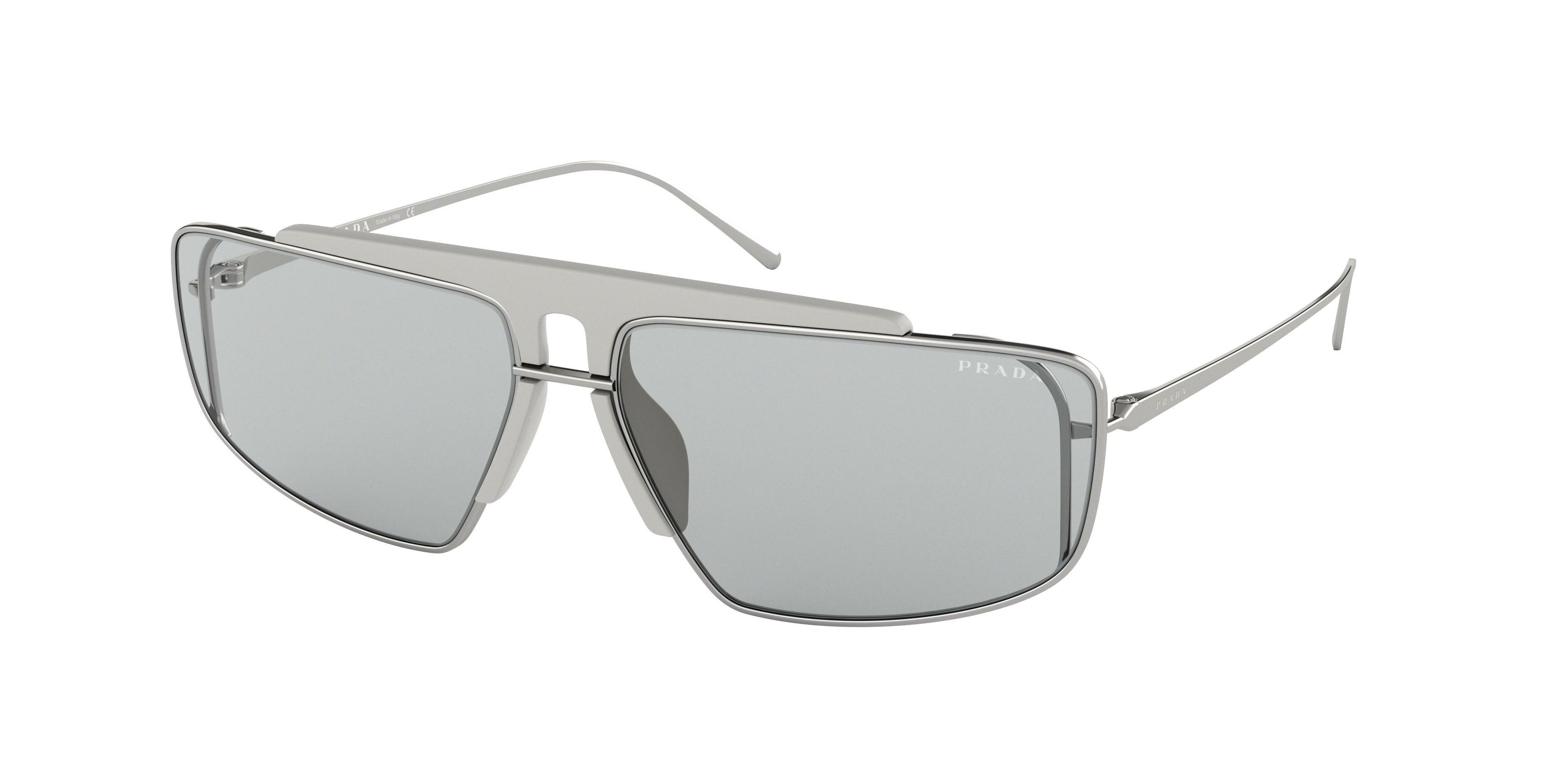 Prada CATWALK PR50VS Irregular Sunglasses 3004Q1-Silver/Grey Rubber 63-140-14 - Color Map Silver