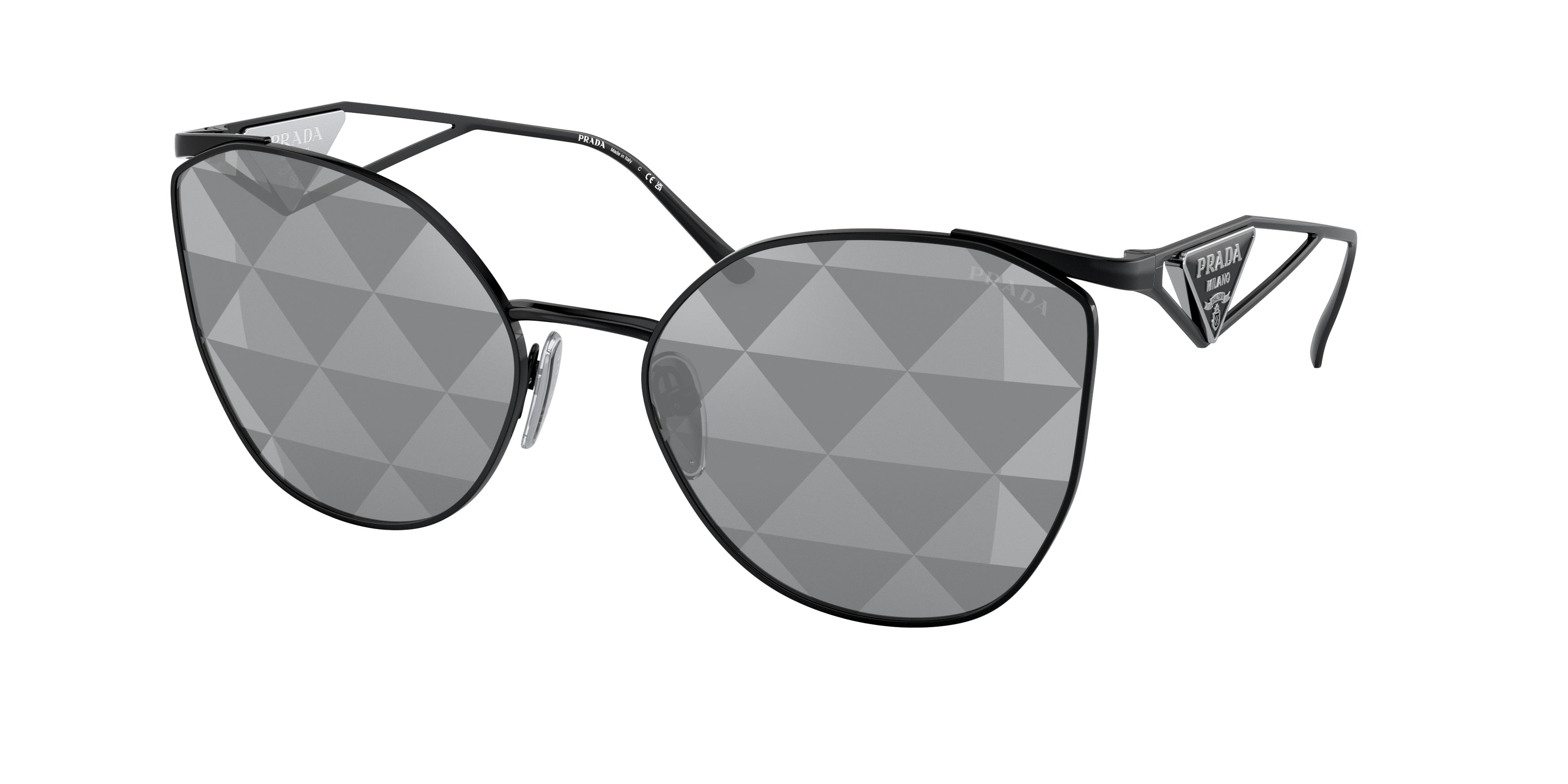 Prada PR50ZS Irregular Sunglasses 1AB03T-Black 59-140-19 - Color Map Black