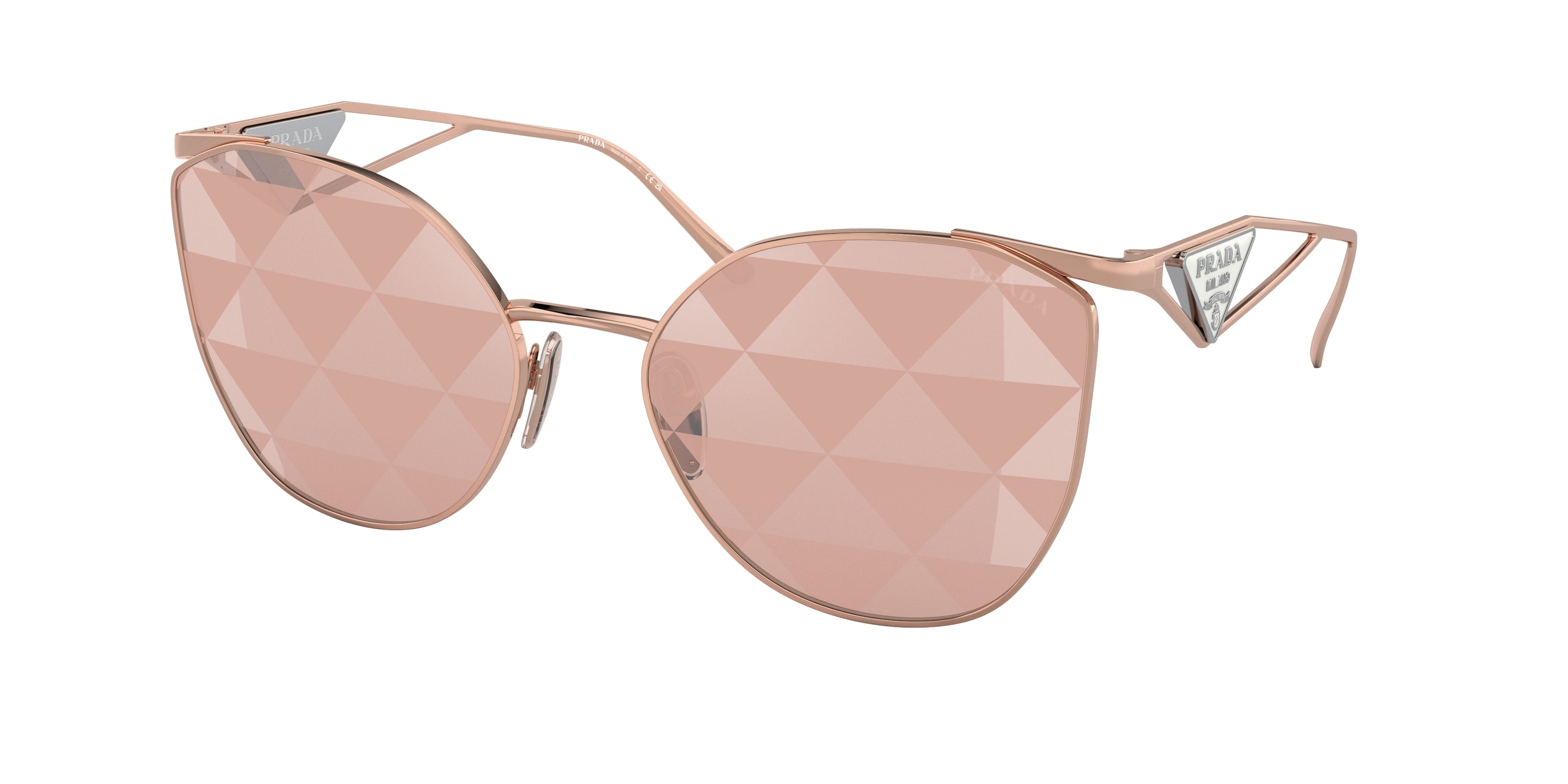 Prada PR50ZS Irregular Sunglasses SVF05T-Pink Gold 59-140-19 - Color Map Pink