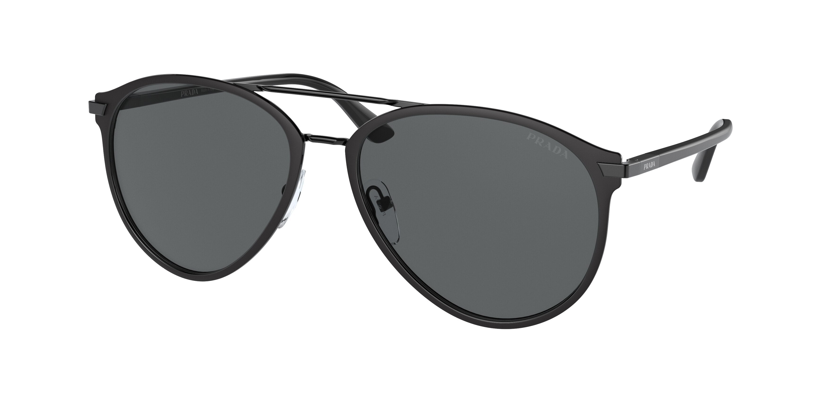Prada PR51WS Pilot Sunglasses  07F731-Matte Black/Black 59-145-17 - Color Map Black