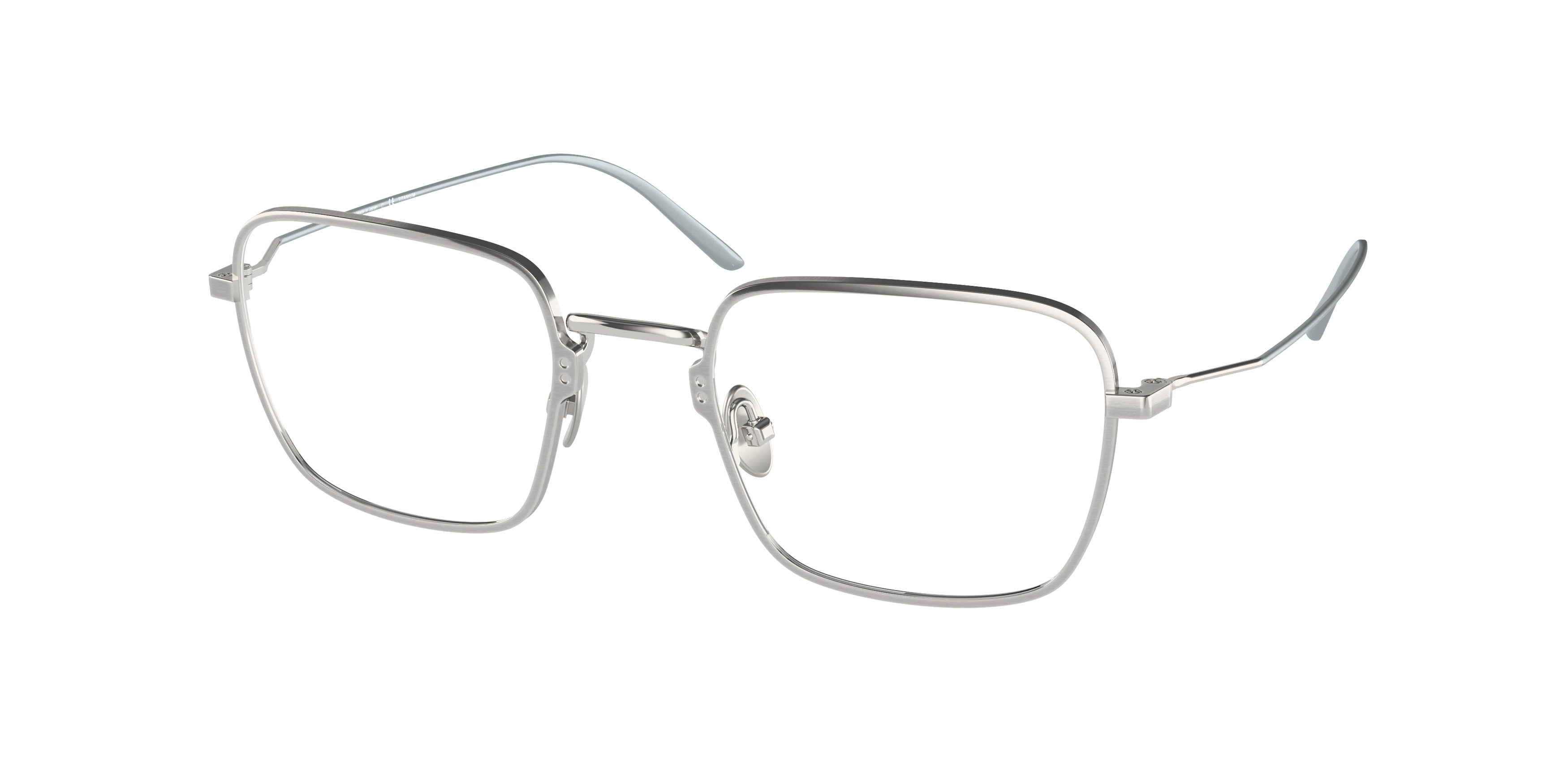 Prada PR51YV Pillow Eyeglasses 05Q1O1-Satin Titanium 52-145-22 - Color Map Grey