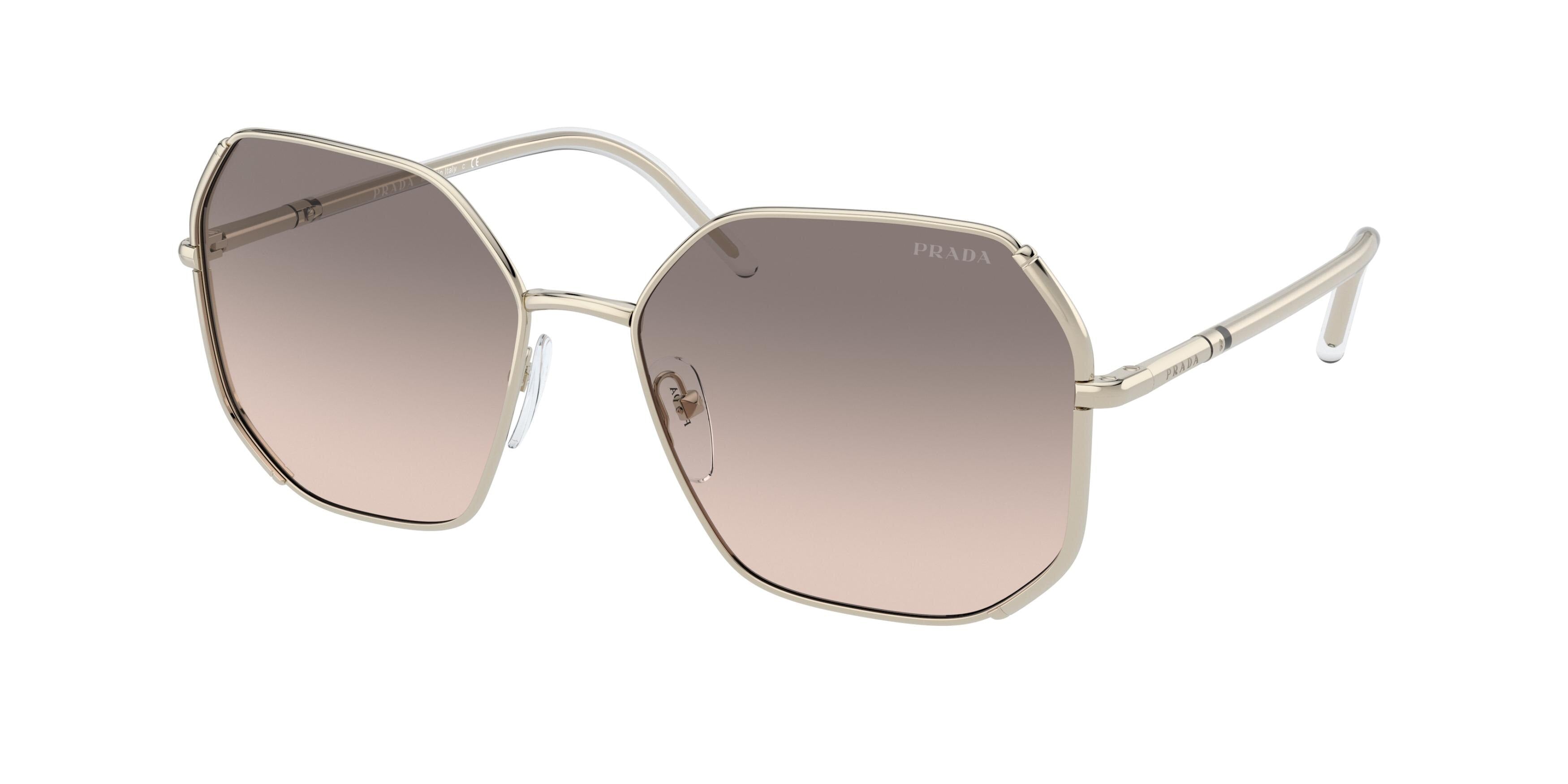 Prada PR52WS Irregular Sunglasses ZVN4K0-Oro Pallido 58-140-17 - Color Map Gold