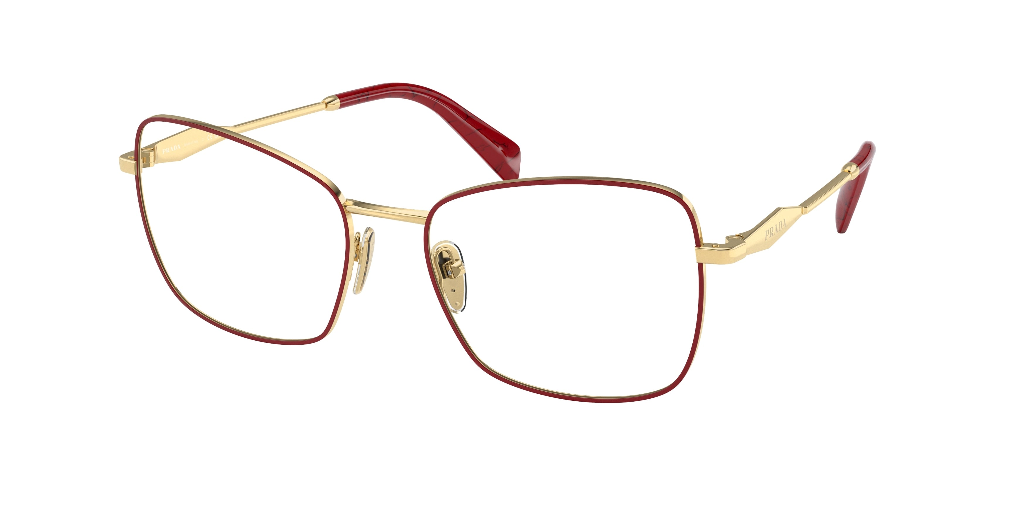 Prada PR53ZV Pillow Eyeglasses 12F1O1-Etruscan/Gold 56-140-18 - Color Map Red