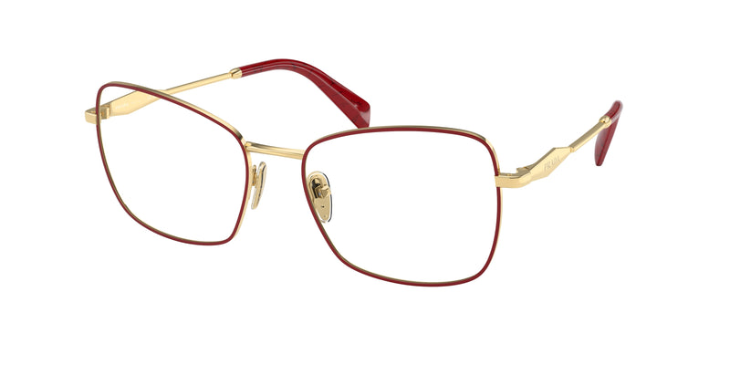 Prada PR53ZV Pillow Eyeglasses 12F1O1-Etruscan/Gold 56-140-18 - Color Map Red