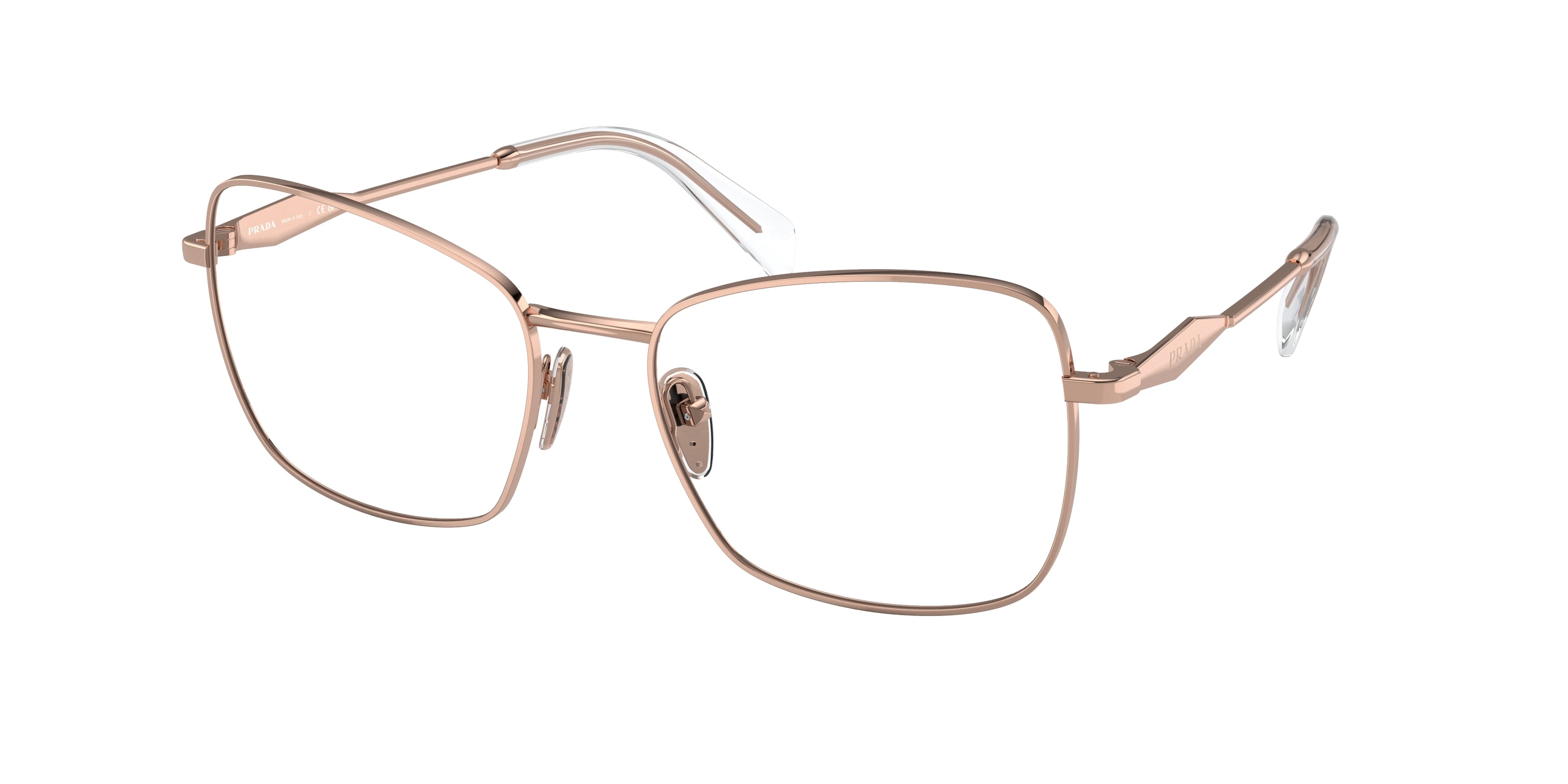 Prada PR53ZV Pillow Eyeglasses SVF1O1-Pink Gold 56-140-18 - Color Map Pink