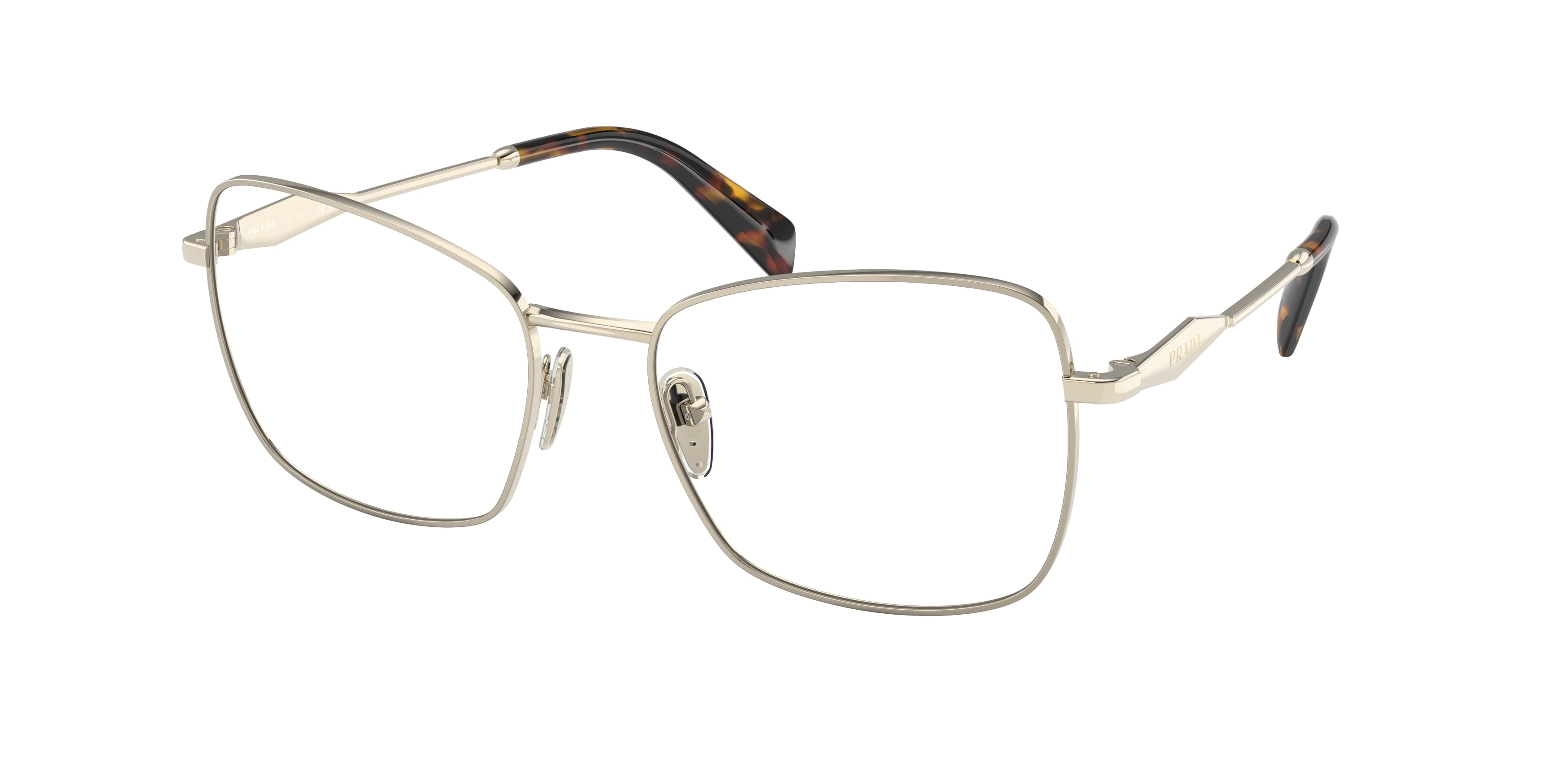 Prada PR53ZV Pillow Eyeglasses  ZVN1O1-Pale Gold 54-140-18 - Color Map Gold