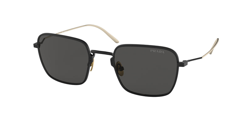 Prada PR54WS Rectangle Sunglasses 04Q5S0-Matte Black 52-145-22 - Color Map Black