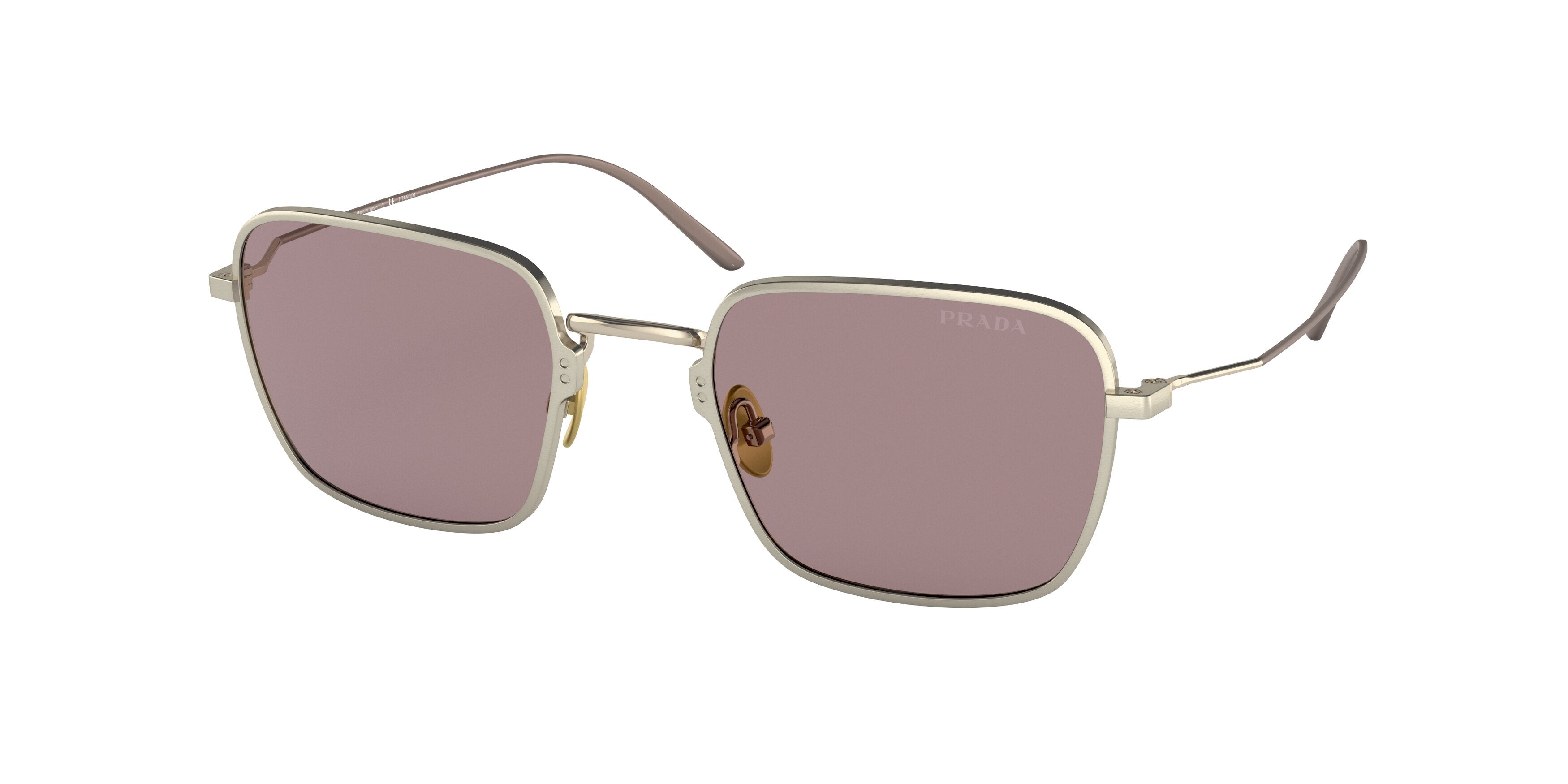 Prada PR54WS Rectangle Sunglasses 06Q06I-Pale Gold 52-145-22 - Color Map Gold