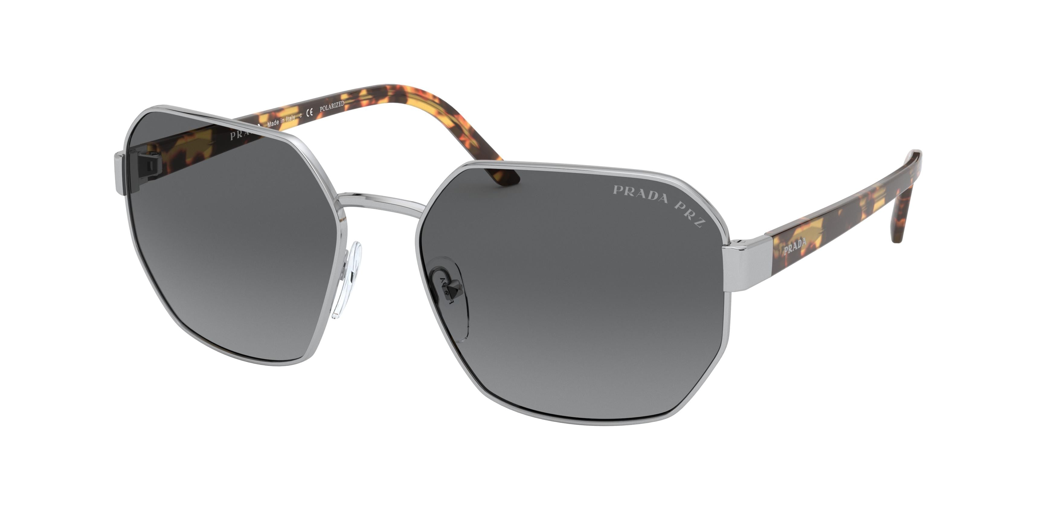 Prada MILLENNIALS PR54XS Rectangle Sunglasses 1BC5W1-Silver 59-140-17 - Color Map Silver
