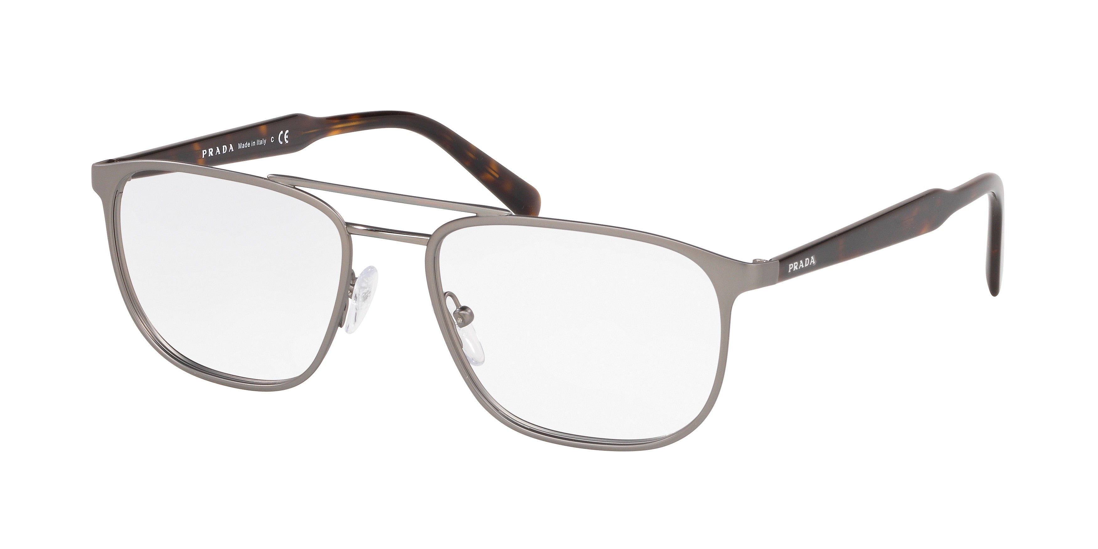 Prada CONCEPTUAL PR54XV Square Eyeglasses 5231O1-Gunmetal 54-145-18 - Color Map Grey