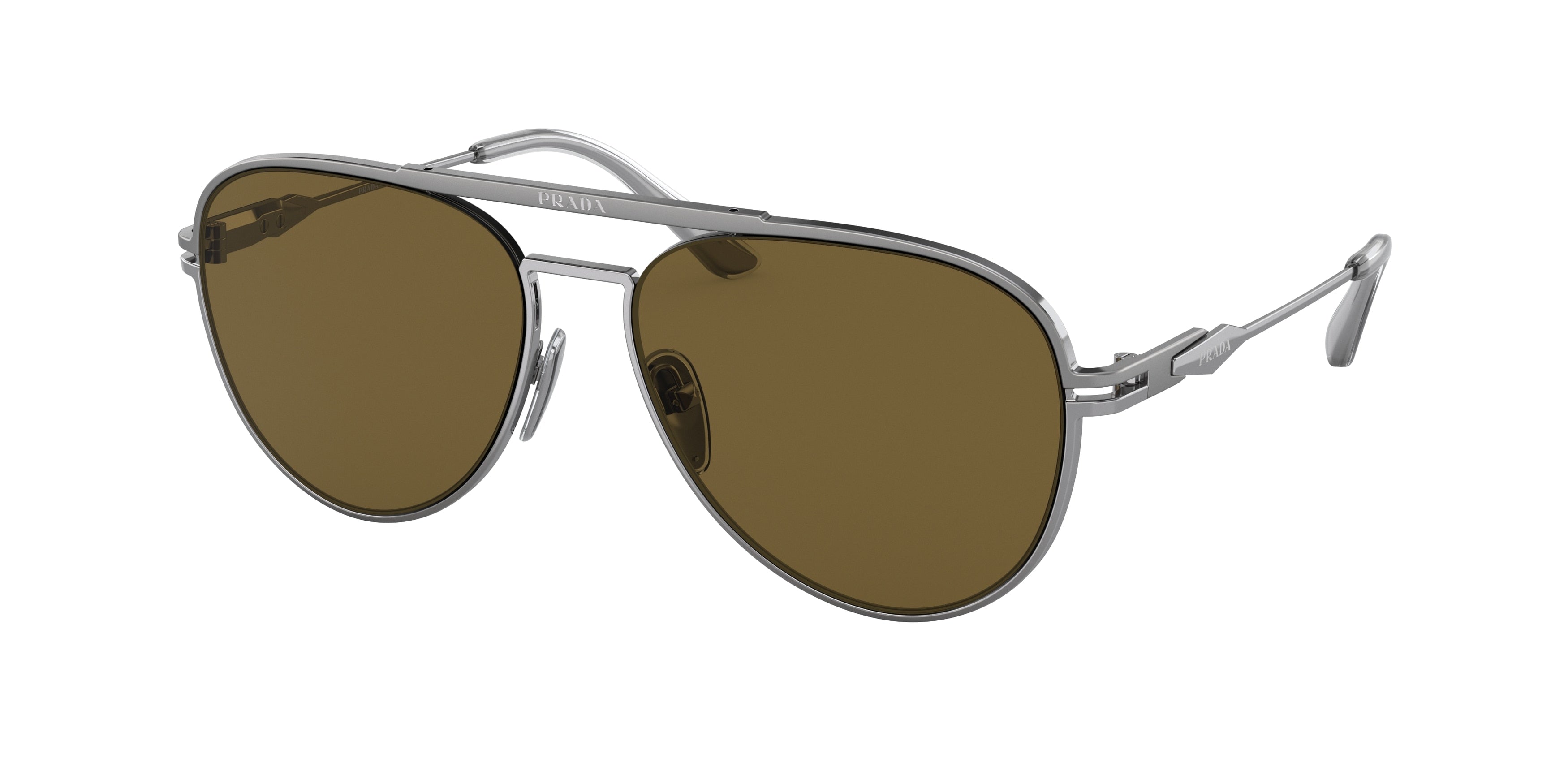 Prada PR54ZS Pilot Sunglasses 16F01T-Matte Gunmetal/Shiny 57-140-16 - Color Map Grey