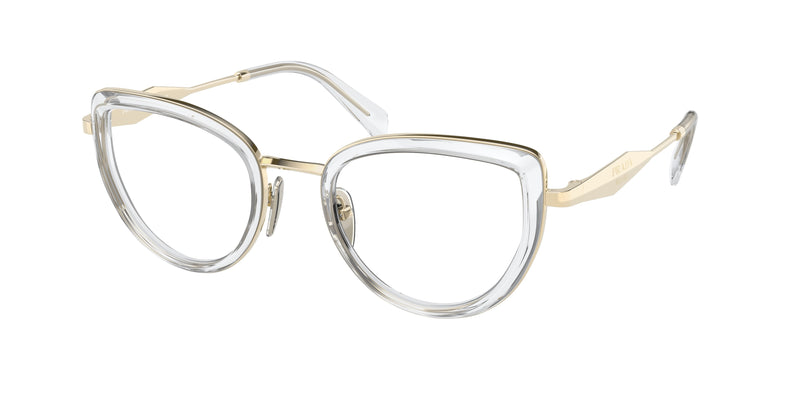 Prada PR54ZV Pillow Eyeglasses 2AZ1O1-Crystal 51-140-22 - Color Map Transparent