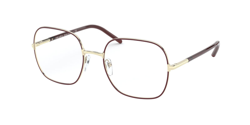 Prada PR56WV Rectangle Eyeglasses 09B1O1-Bordeaux 54-140-19 - Color Map Red