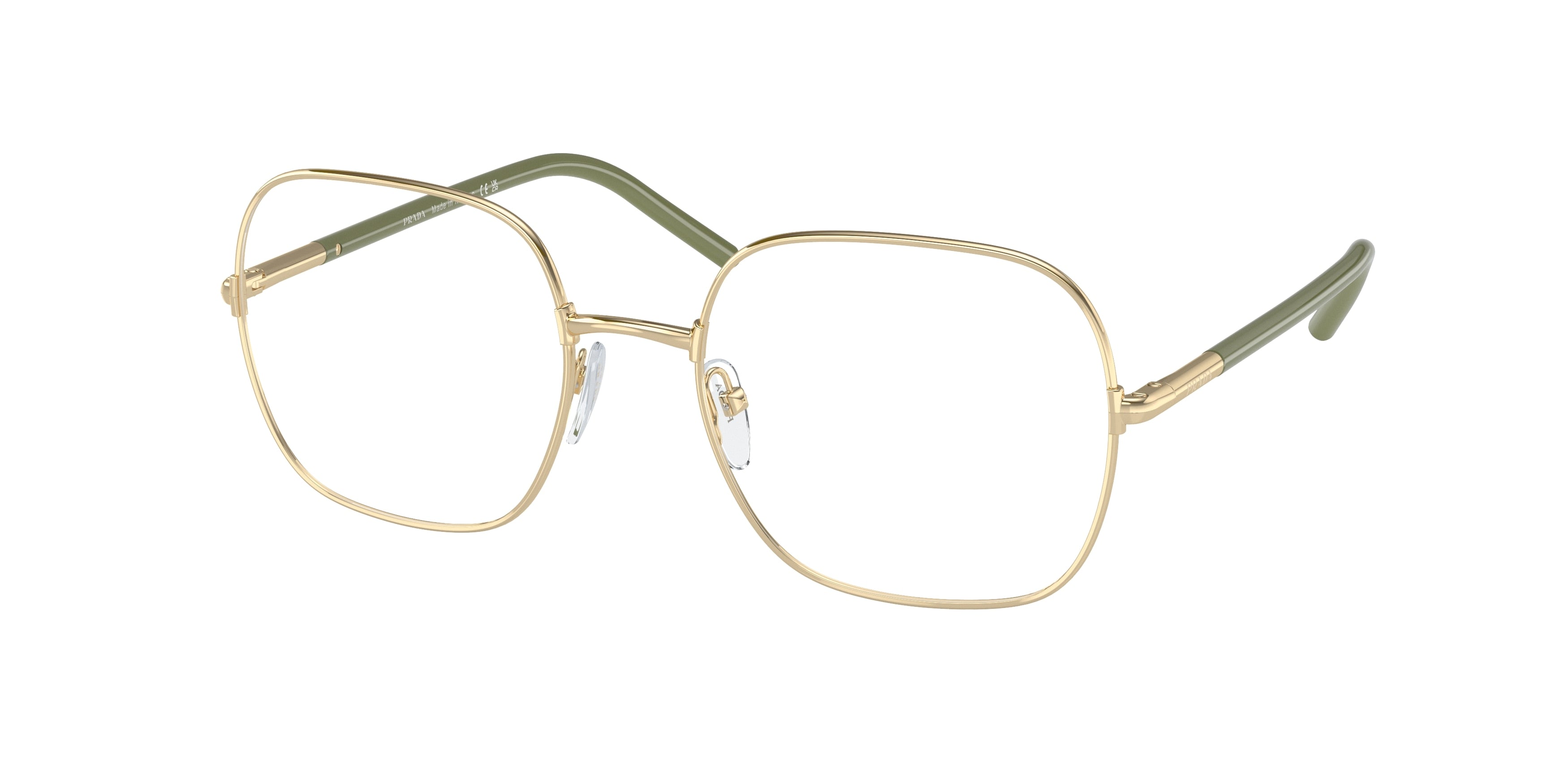 Prada PR56WV Rectangle Eyeglasses ZVN1O1-Pale Gold 54-140-19 - Color Map Gold