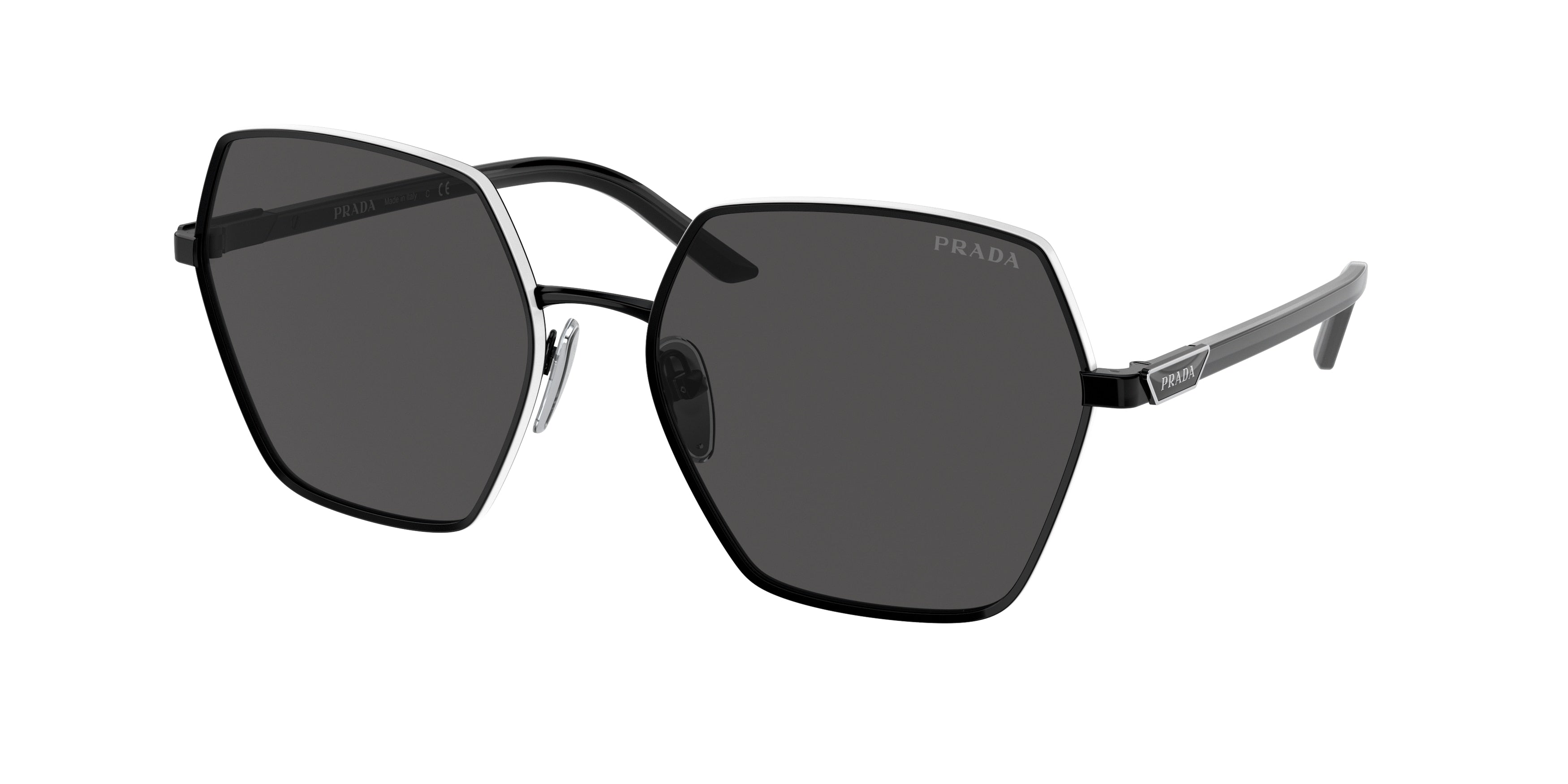 Prada PR56YS Square Sunglasses 1AB5S0-Black 58-135-18 - Color Map Black