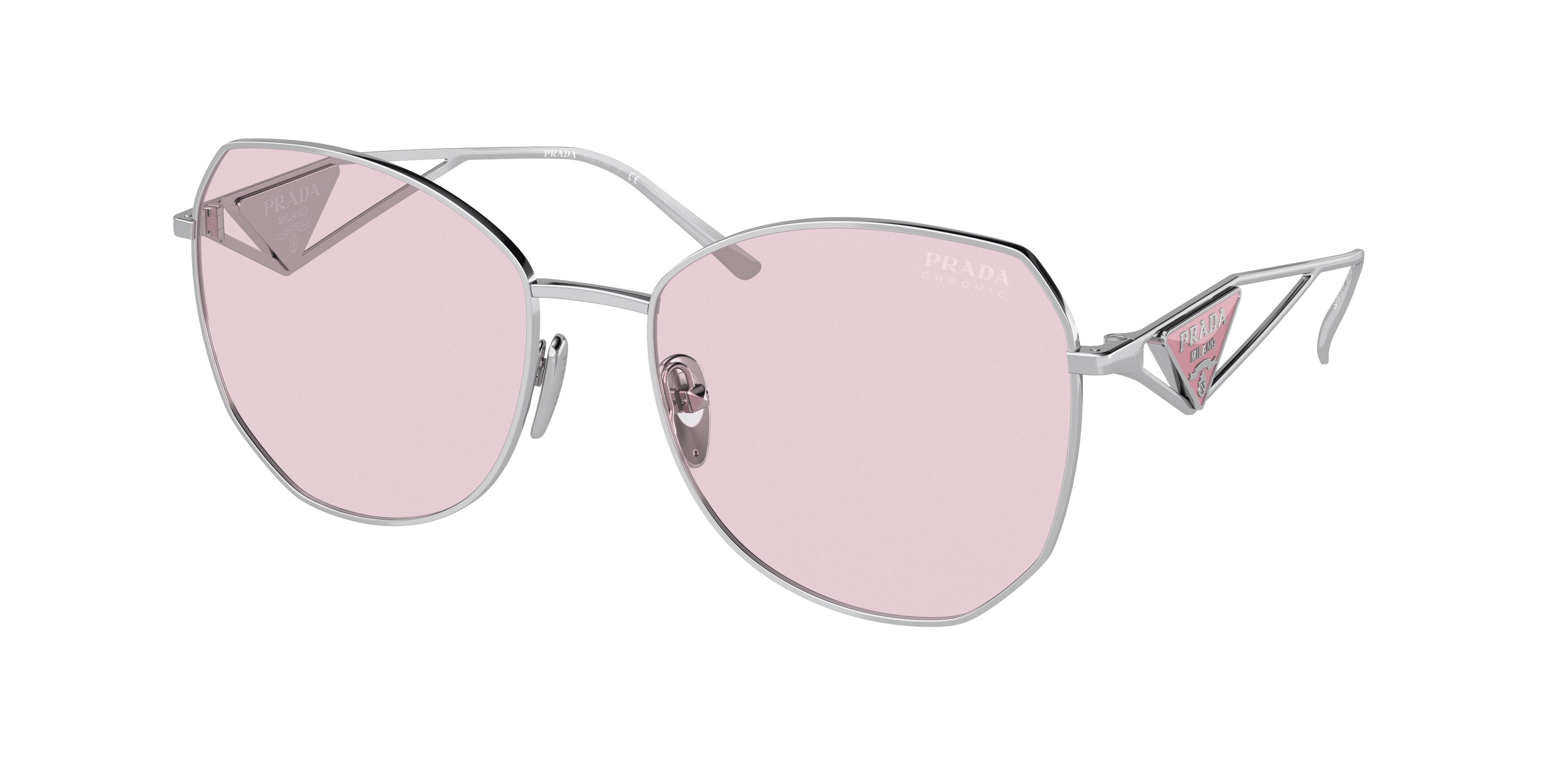 Prada PR57YS Irregular Sunglasses 1BC06R-Silver 57-140-18 - Color Map Silver