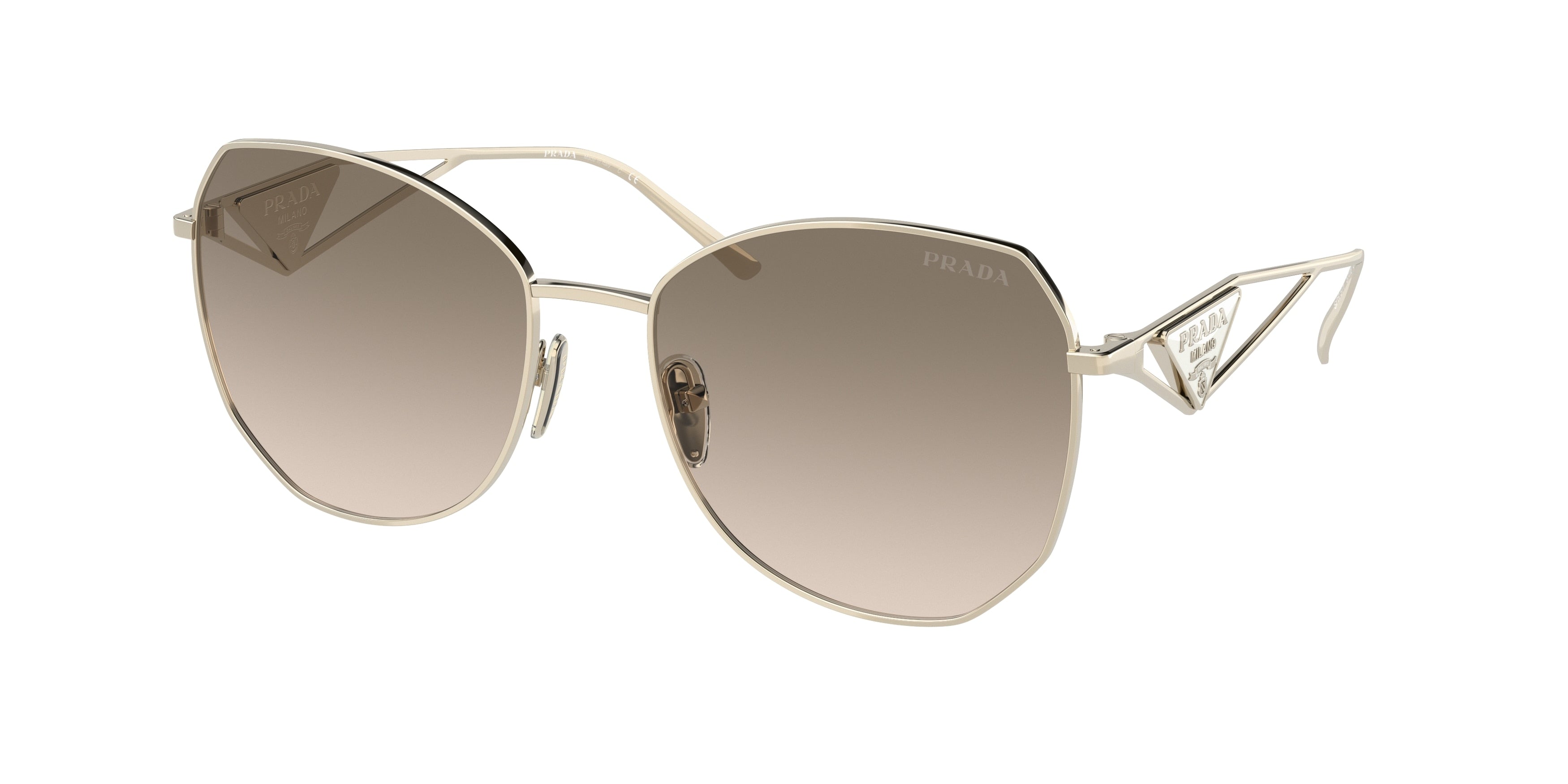 Prada PR57YS Irregular Sunglasses ZVN3D0-Pale Gold 57-140-18 - Color Map Gold