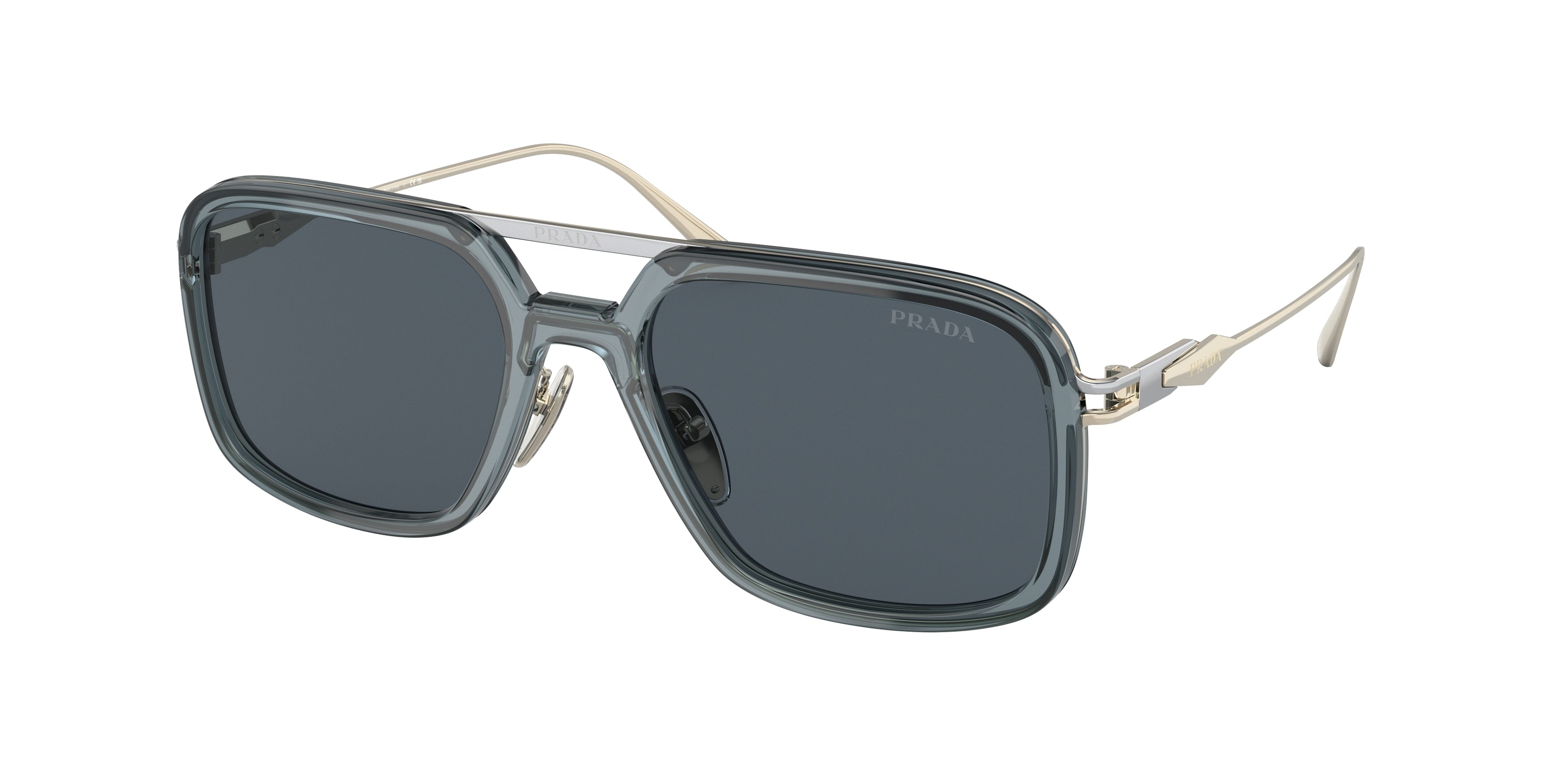 Prada PR57ZS Pillow Sunglasses 19F09T-Transparent Graphite 55-140-19 - Color Map Grey