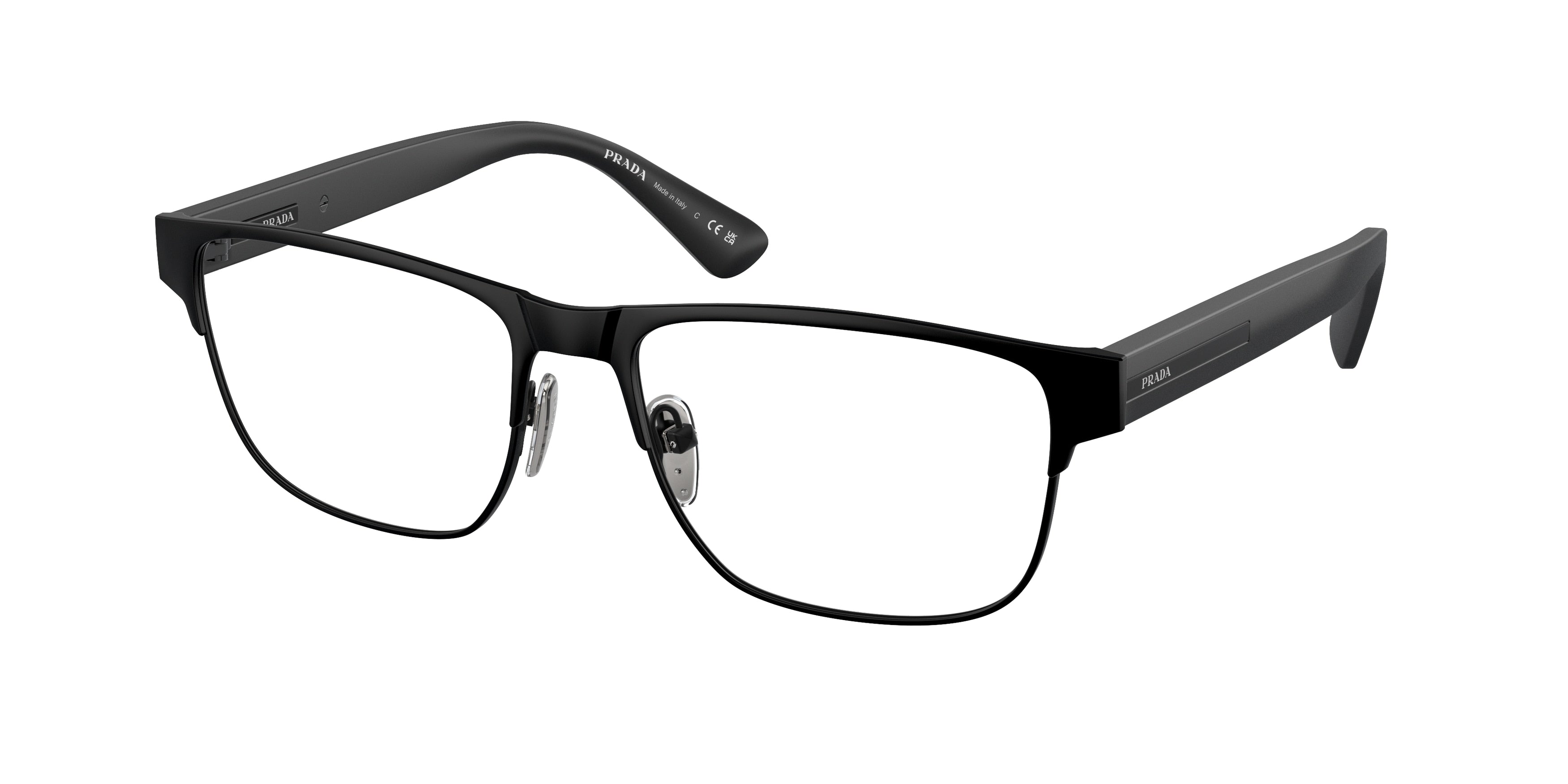 Prada PR57ZV Pillow Eyeglasses 1BO1O1-Matte Black 56-145-17 - Color Map Black