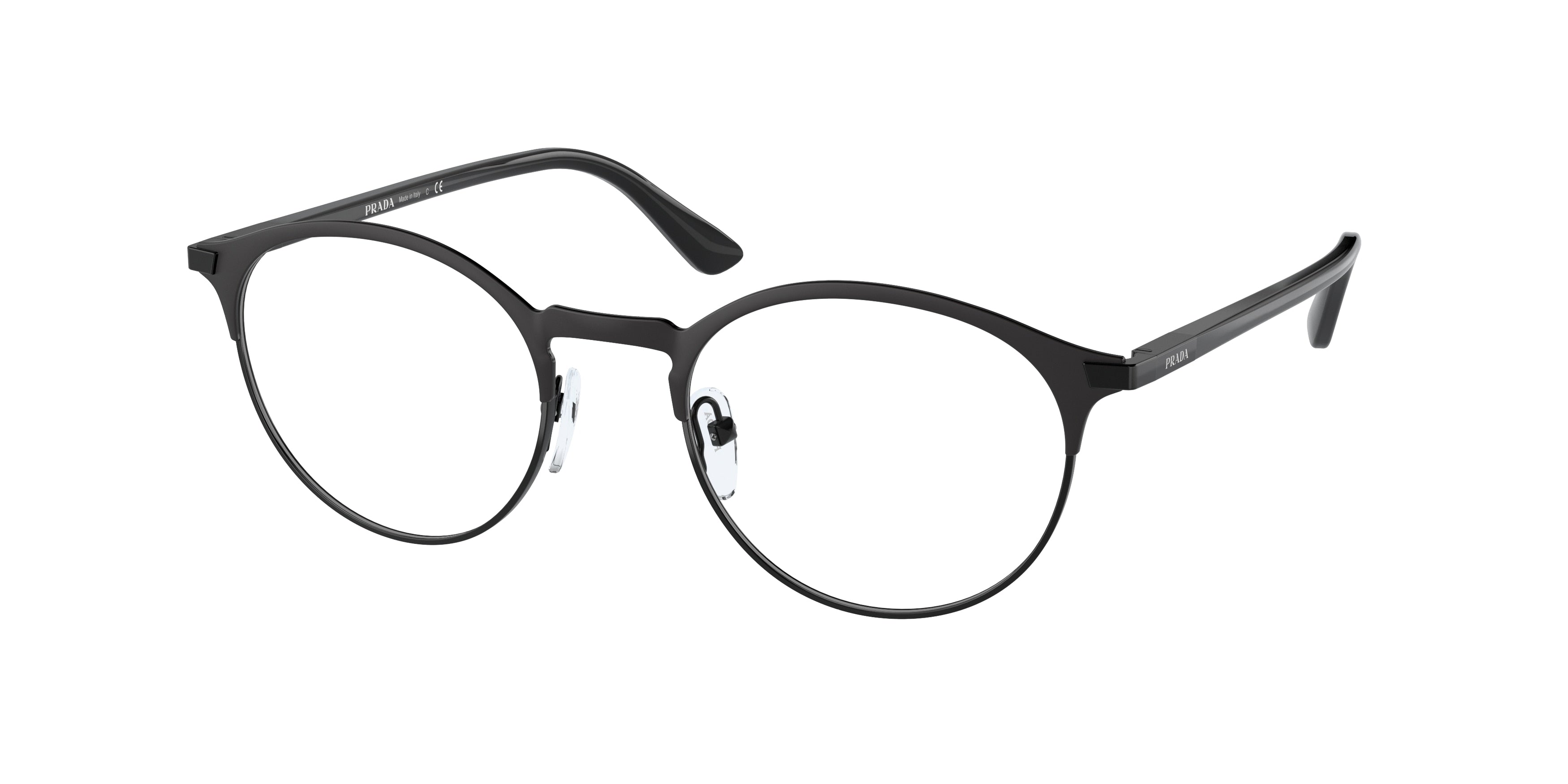 Prada PR58YV Phantos Eyeglasses 07F1O1-Black 50-145-20 - Color Map Black