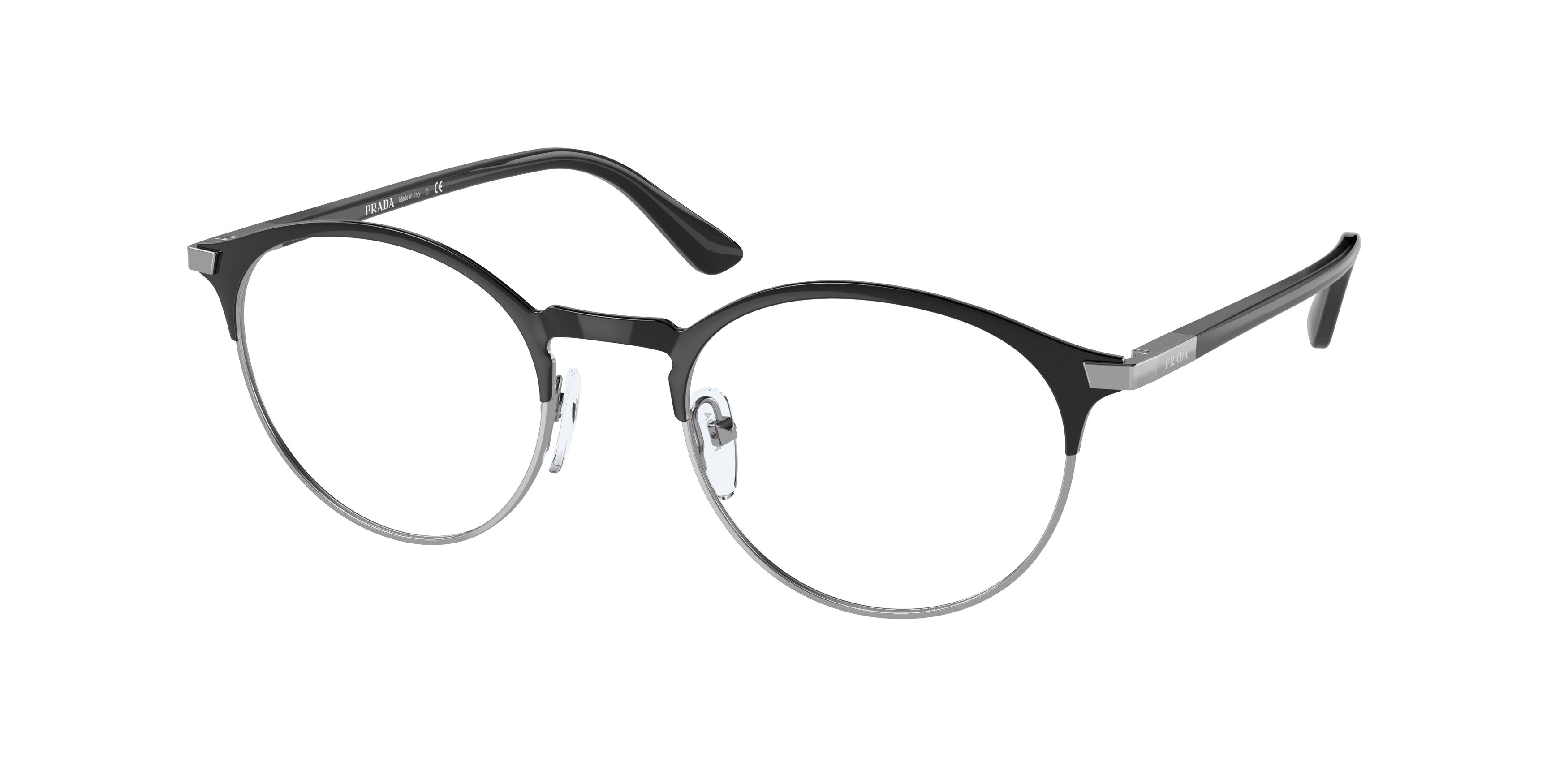 Prada PR58YV Phantos Eyeglasses YDC1O1-Black 50-145-20 - Color Map Black