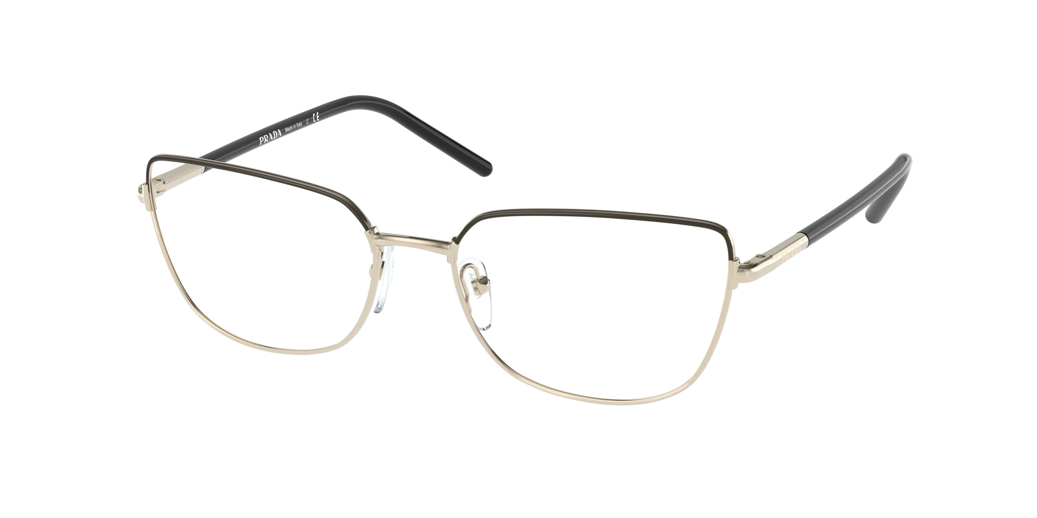 Prada PR59YV Butterfly Eyeglasses AAV1O1-Black/Pale Gold 55-145-17 - Color Map Black